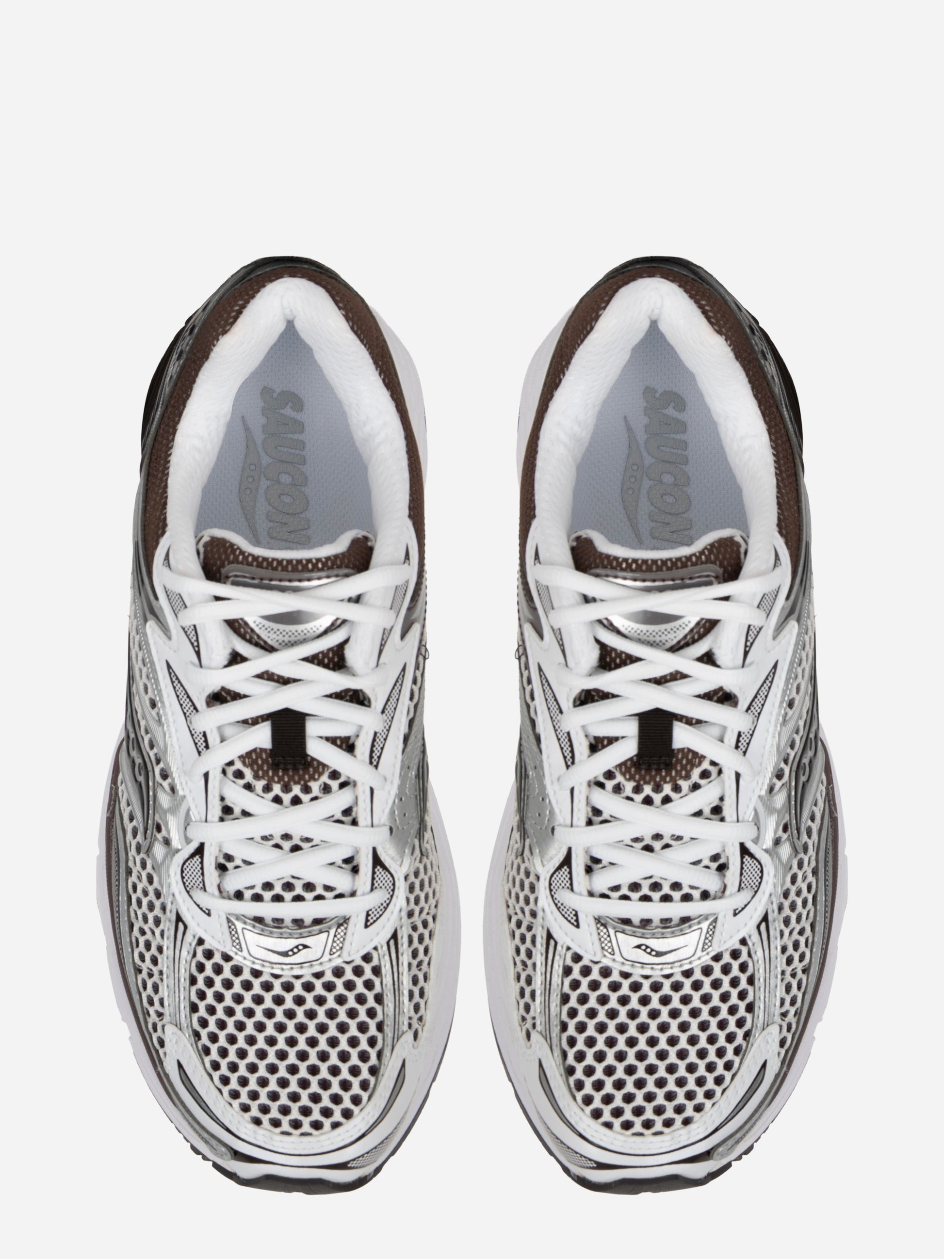 Sneakers Progrid Omni 9 in Pelle e tela bianca e marrone