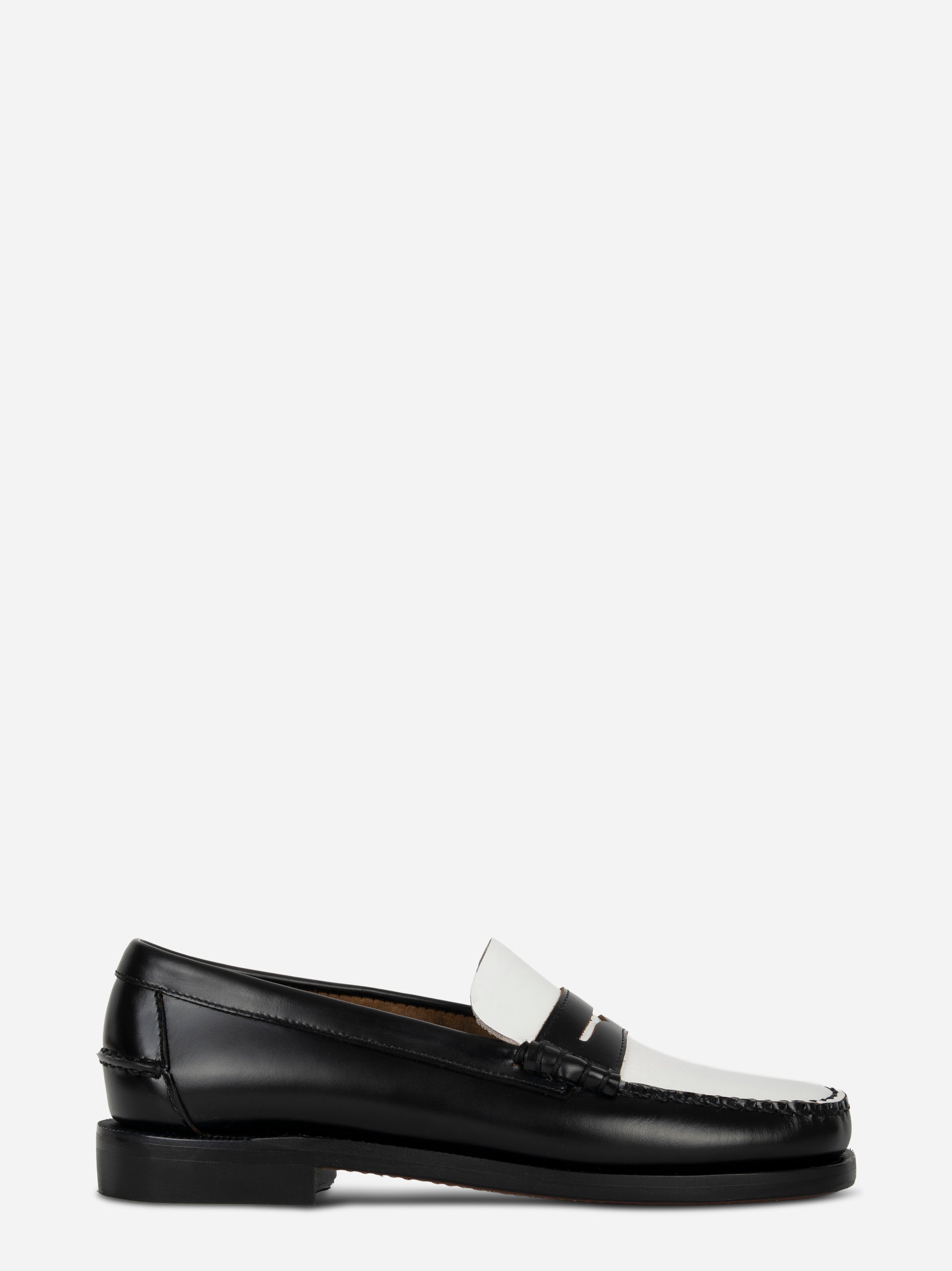 Mocassino Classic Dan in pelle bicolore Nero e Bianco