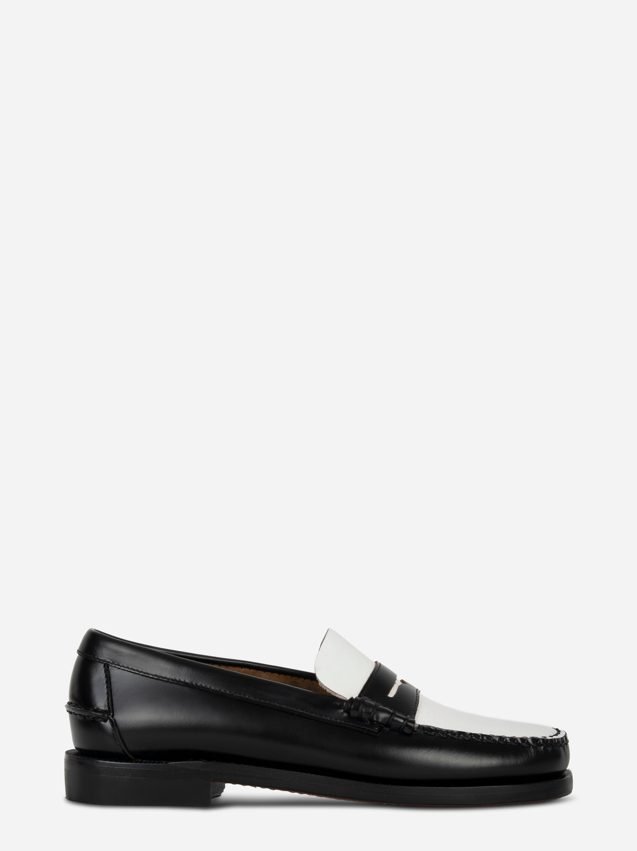 Mocassino Classic Dan in pelle bicolore Nero e Bianco