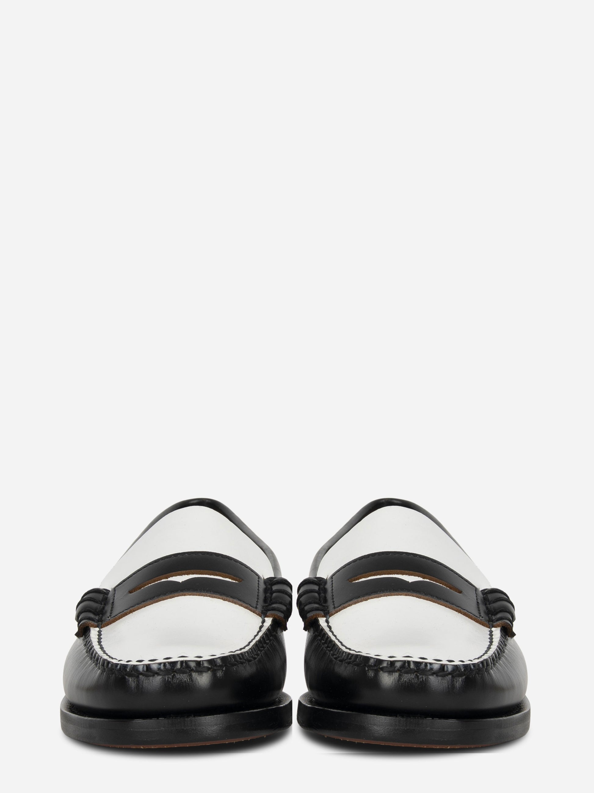 Mocassino Classic Dan in pelle bicolore Nero e Bianco