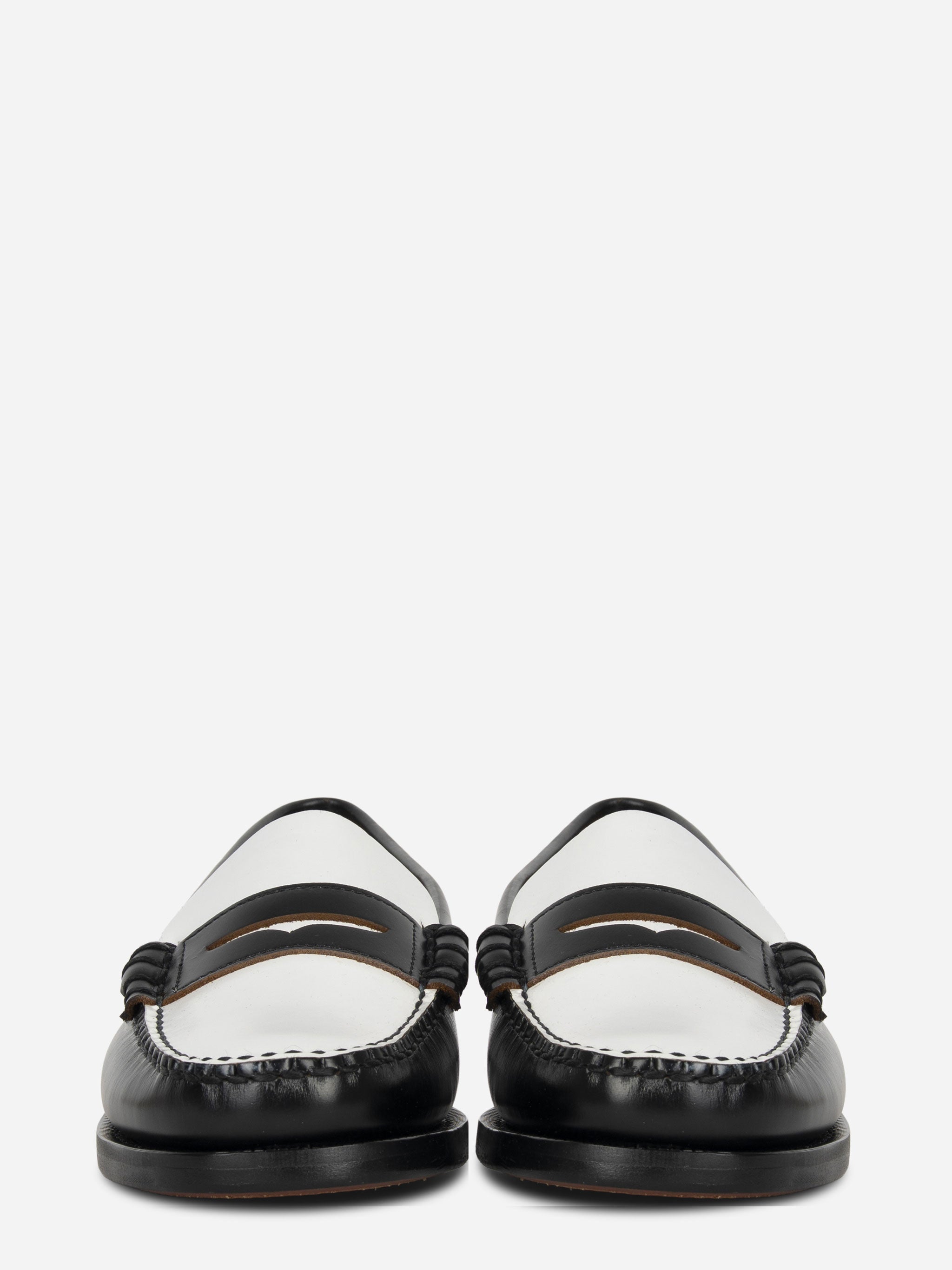 Mocassino Classic Dan in pelle bicolore Nero e Bianco