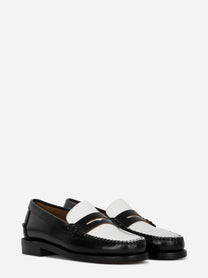 Mocassino Classic Dan in pelle bicolore Nero e Bianco