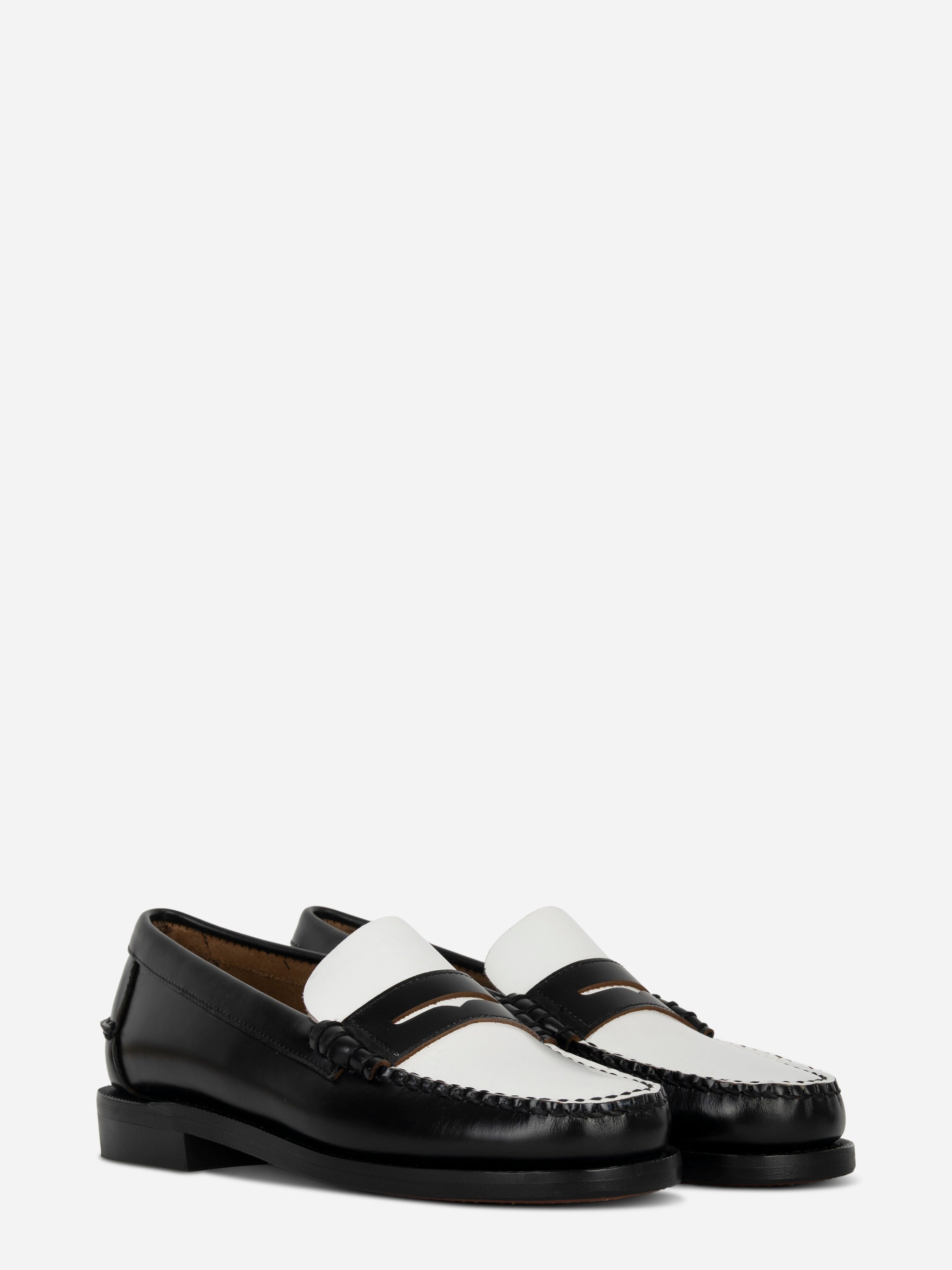 Mocassino Classic Dan in pelle bicolore Nero e Bianco
