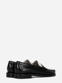 Mocassino Classic Dan in pelle bicolore Nero e Bianco