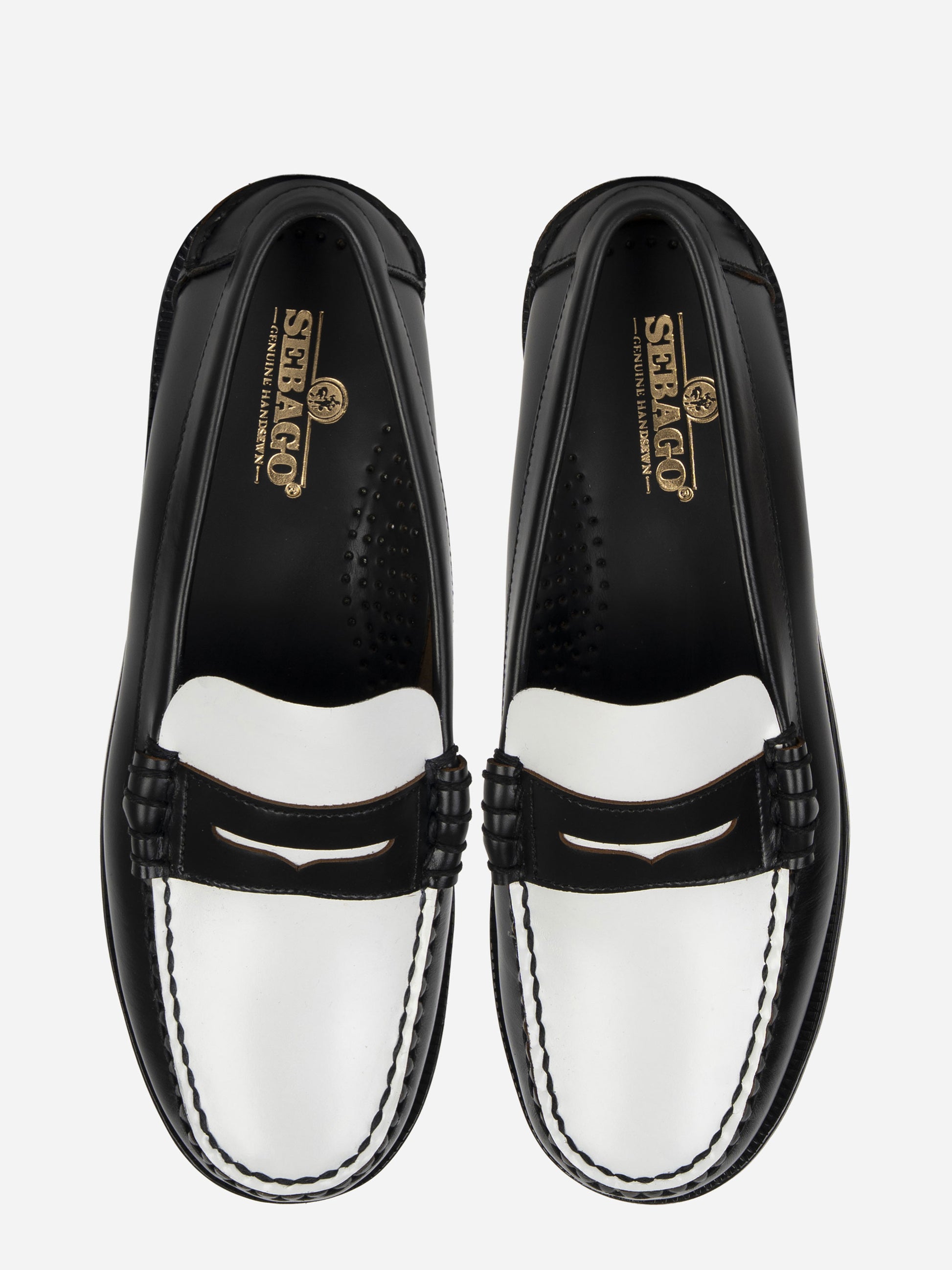 Mocassino Classic Dan in pelle bicolore Nero e Bianco