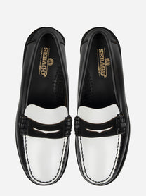 Mocassino Classic Dan in pelle bicolore Nero e Bianco