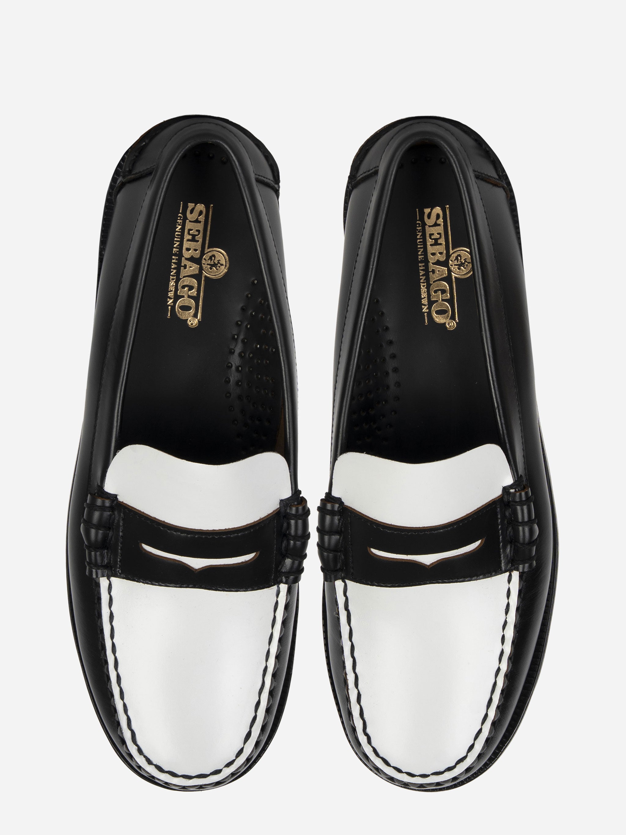 Mocassino Classic Dan in pelle bicolore Nero e Bianco