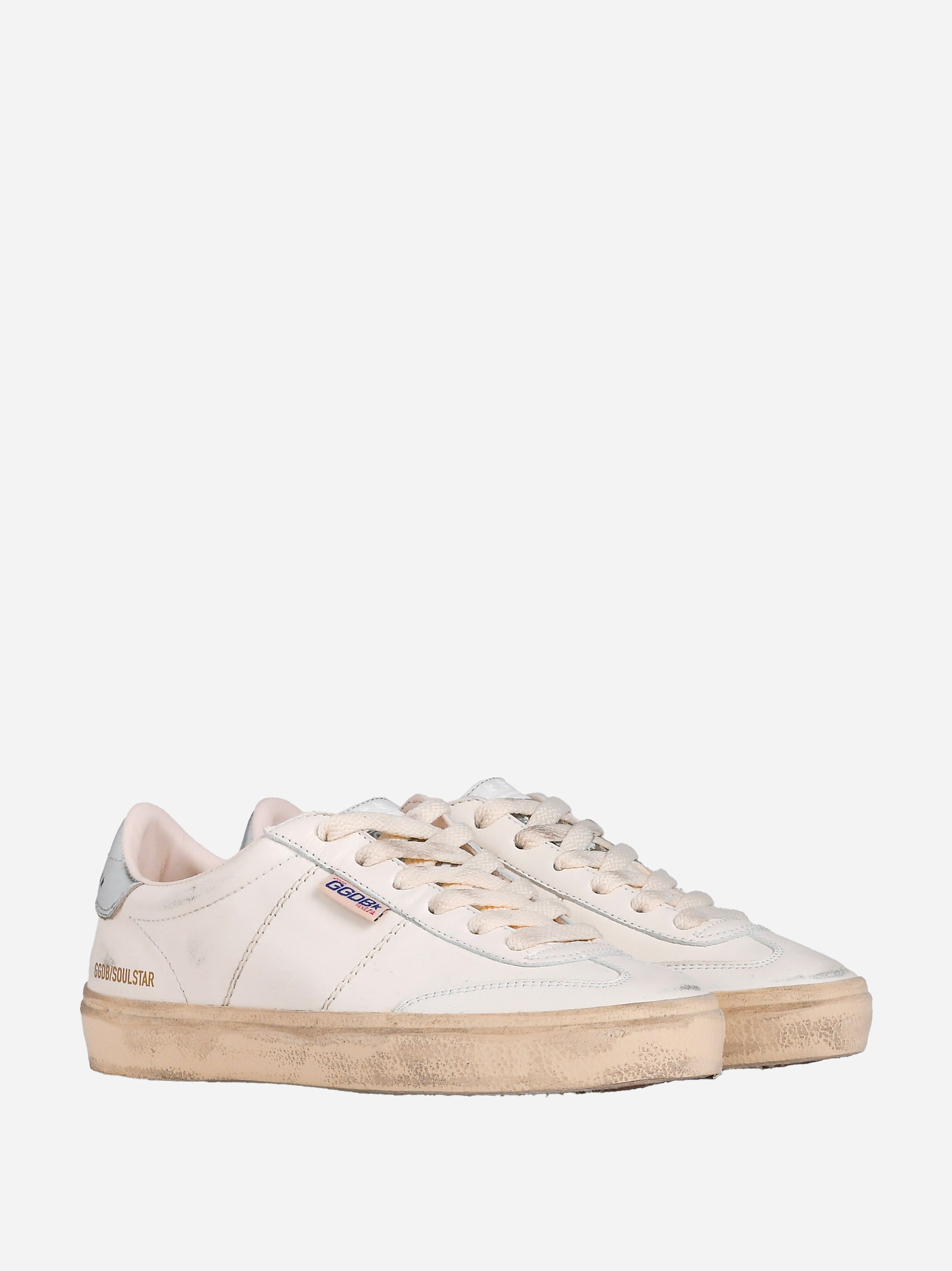Sneaker Soul-star in pelle bianca con talloncino laminato Bianco