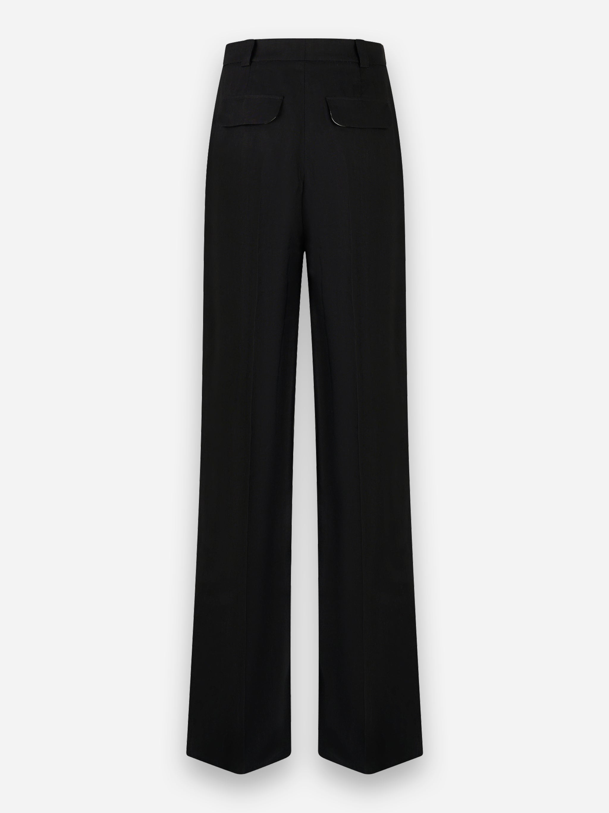 Pantaloni in gabardina di misto lino con pinces Nero