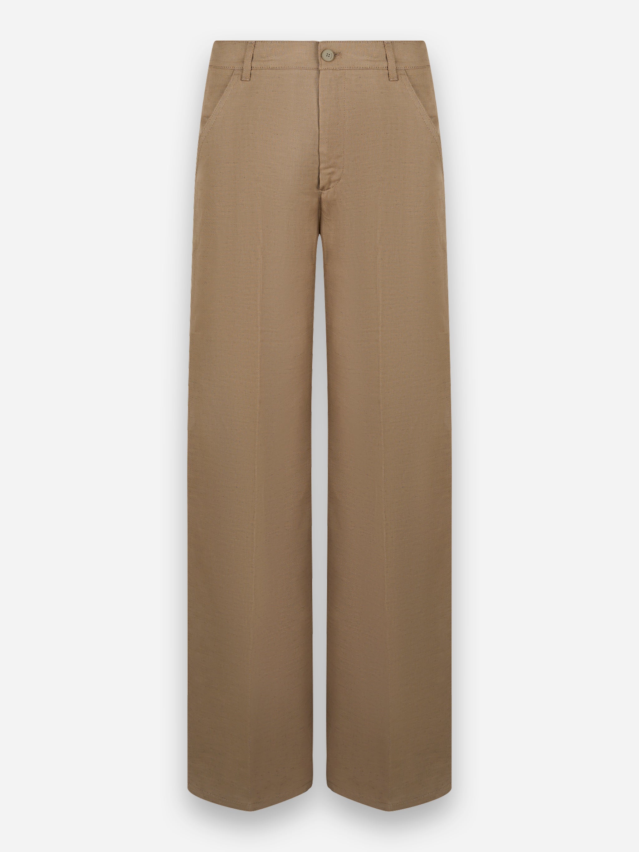 Pantalone Idra in viscosa e lino Beige
