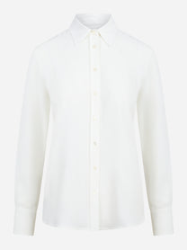 Camicia Cesar in misto seta bianca