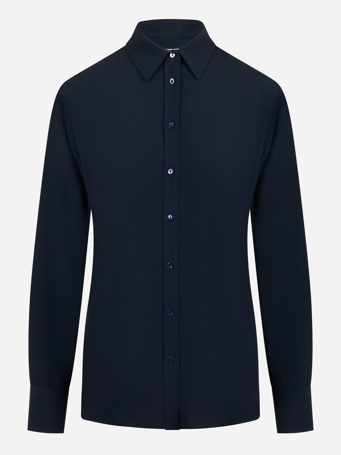 Camicia Cesar in misto seta blu