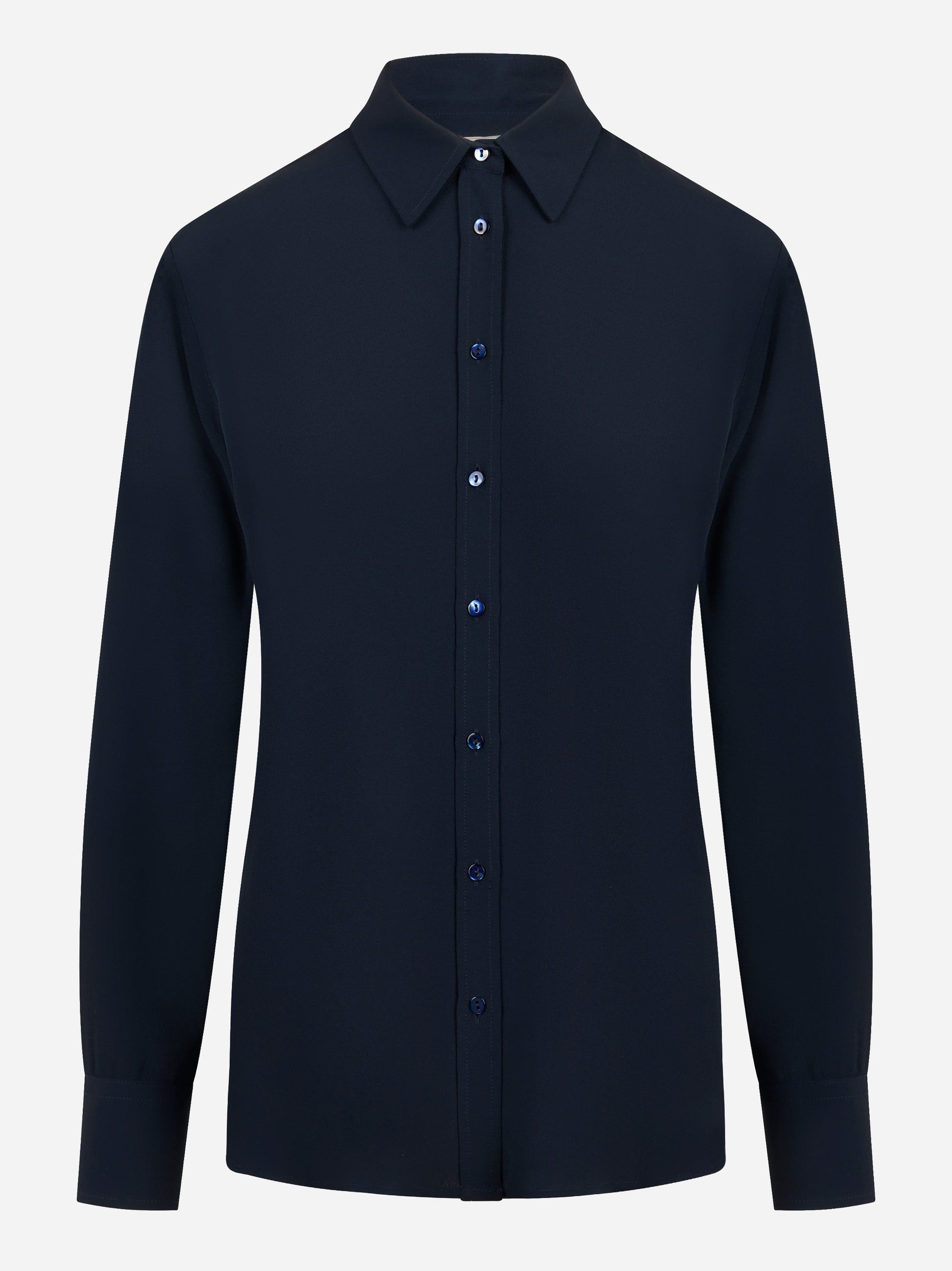 Camicia Cesar in misto seta blu