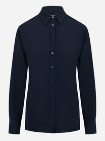 Camicia Cesar in misto seta blu