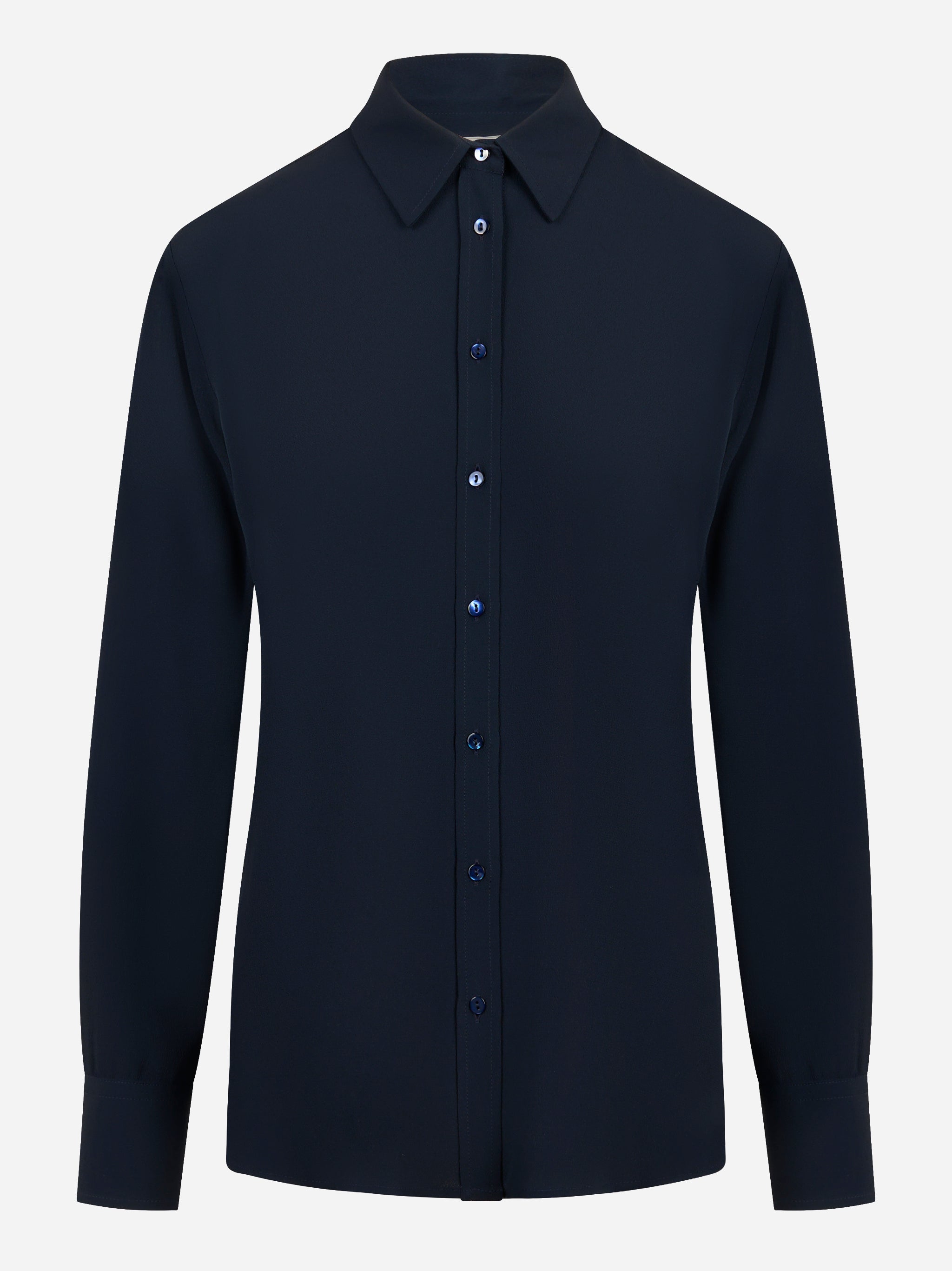 Camicia Cesar in misto seta blu