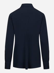 Camicia Cesar in misto seta blu