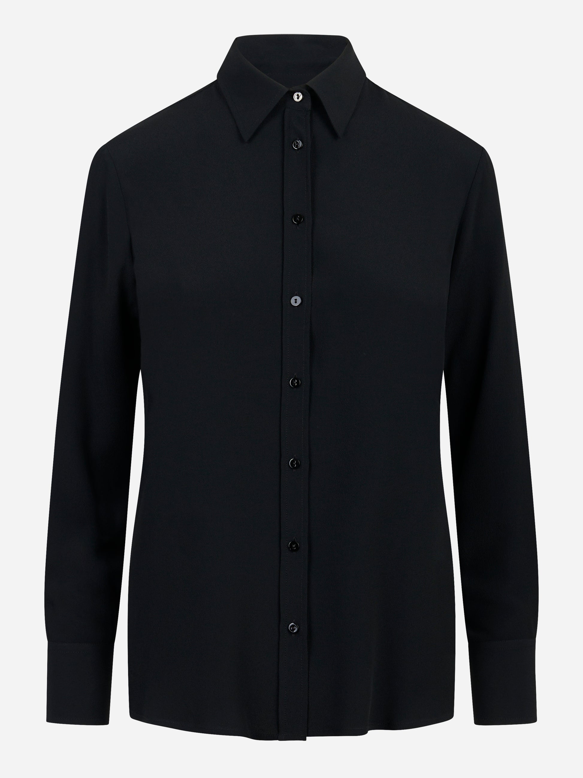 Camicia Cesar in misto seta nera