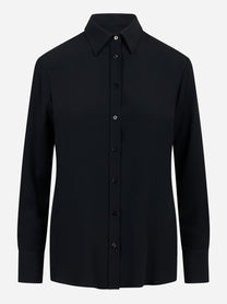 Camicia Cesar in misto seta nera