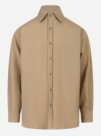Camicia over con taschino Beige