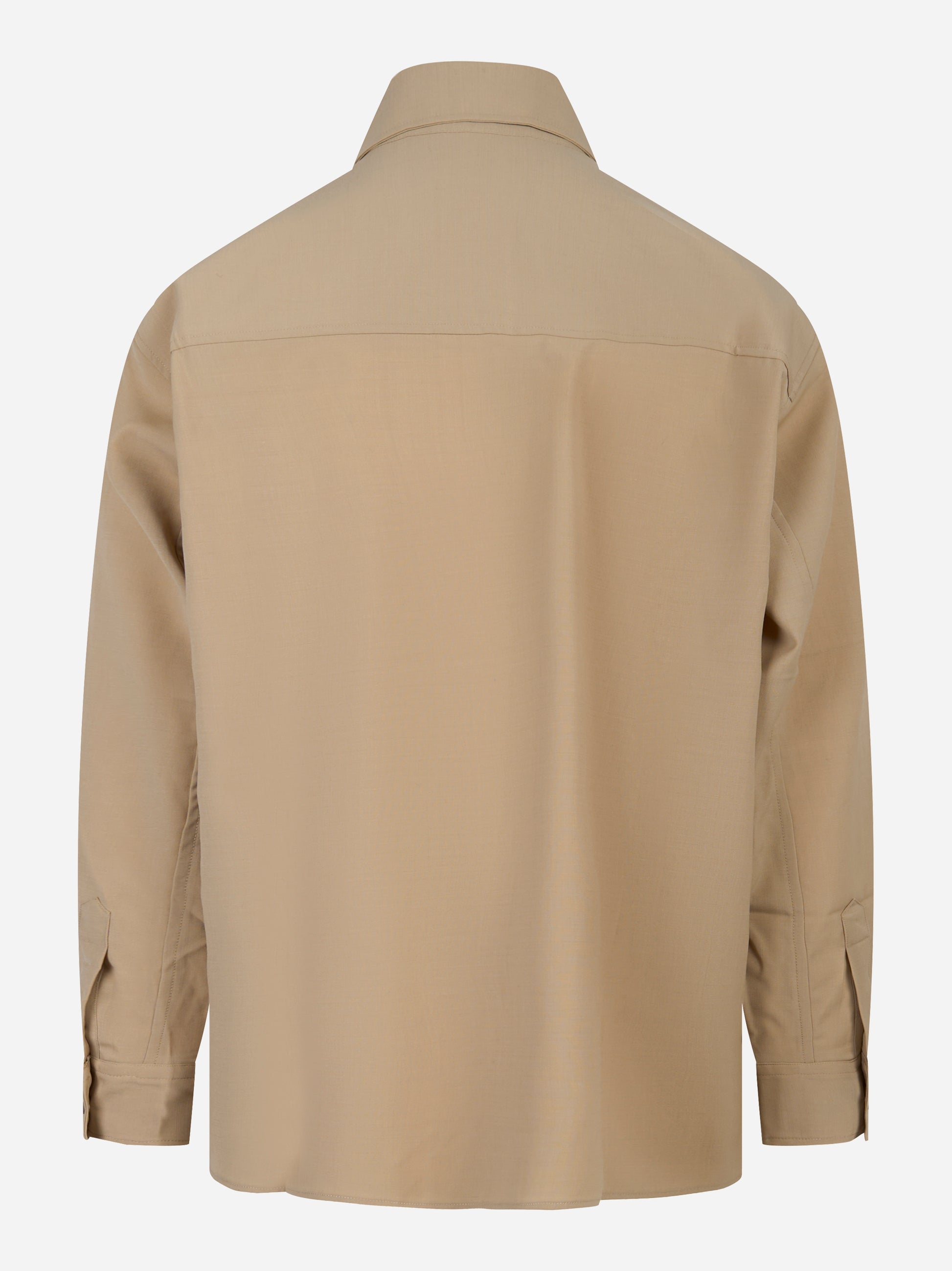 Camicia over con taschino Beige