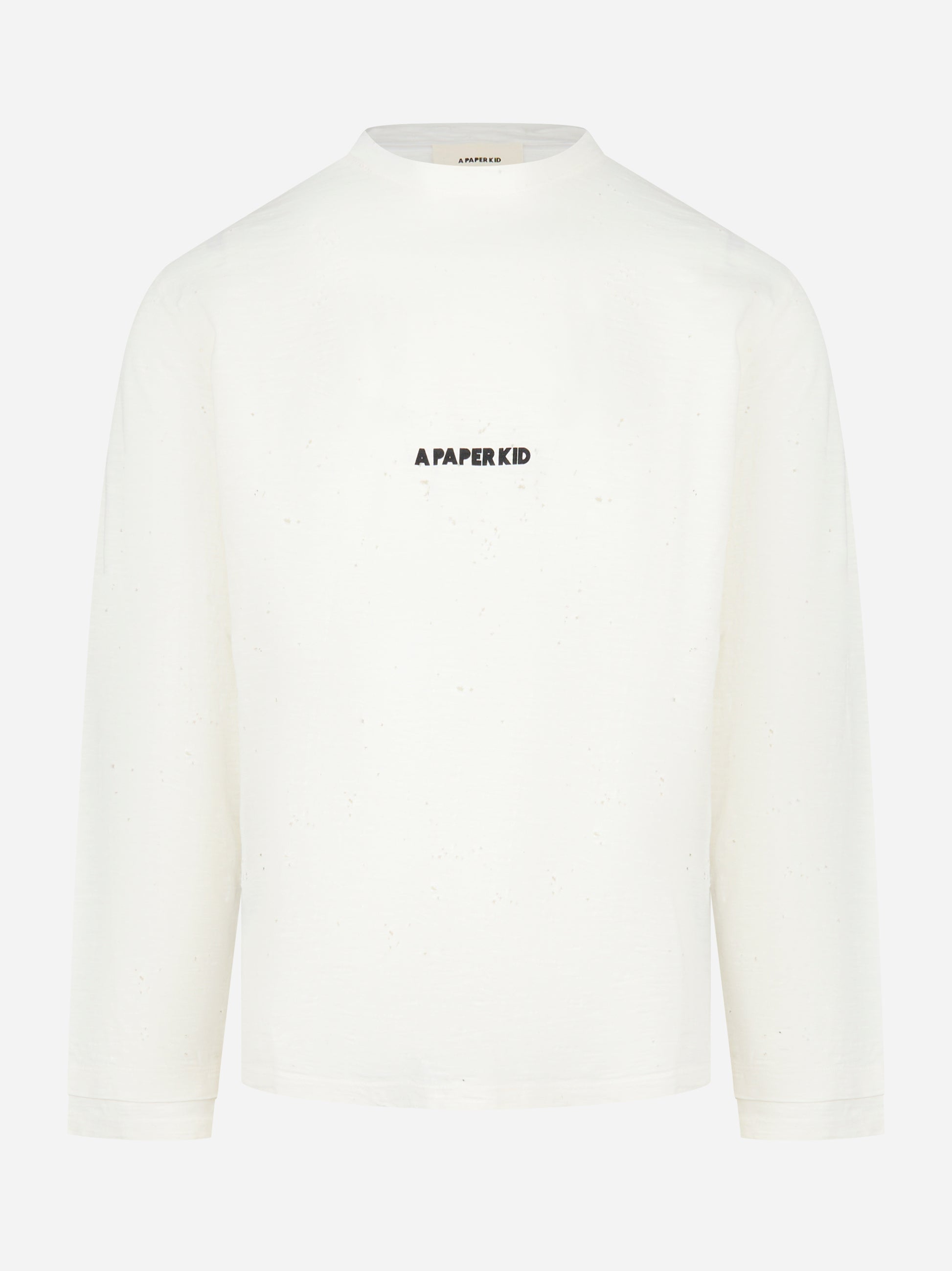 T-shirt manica lunga con logo Bianca