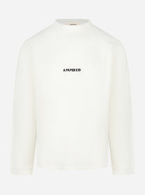 T-shirt manica lunga con logo Bianca