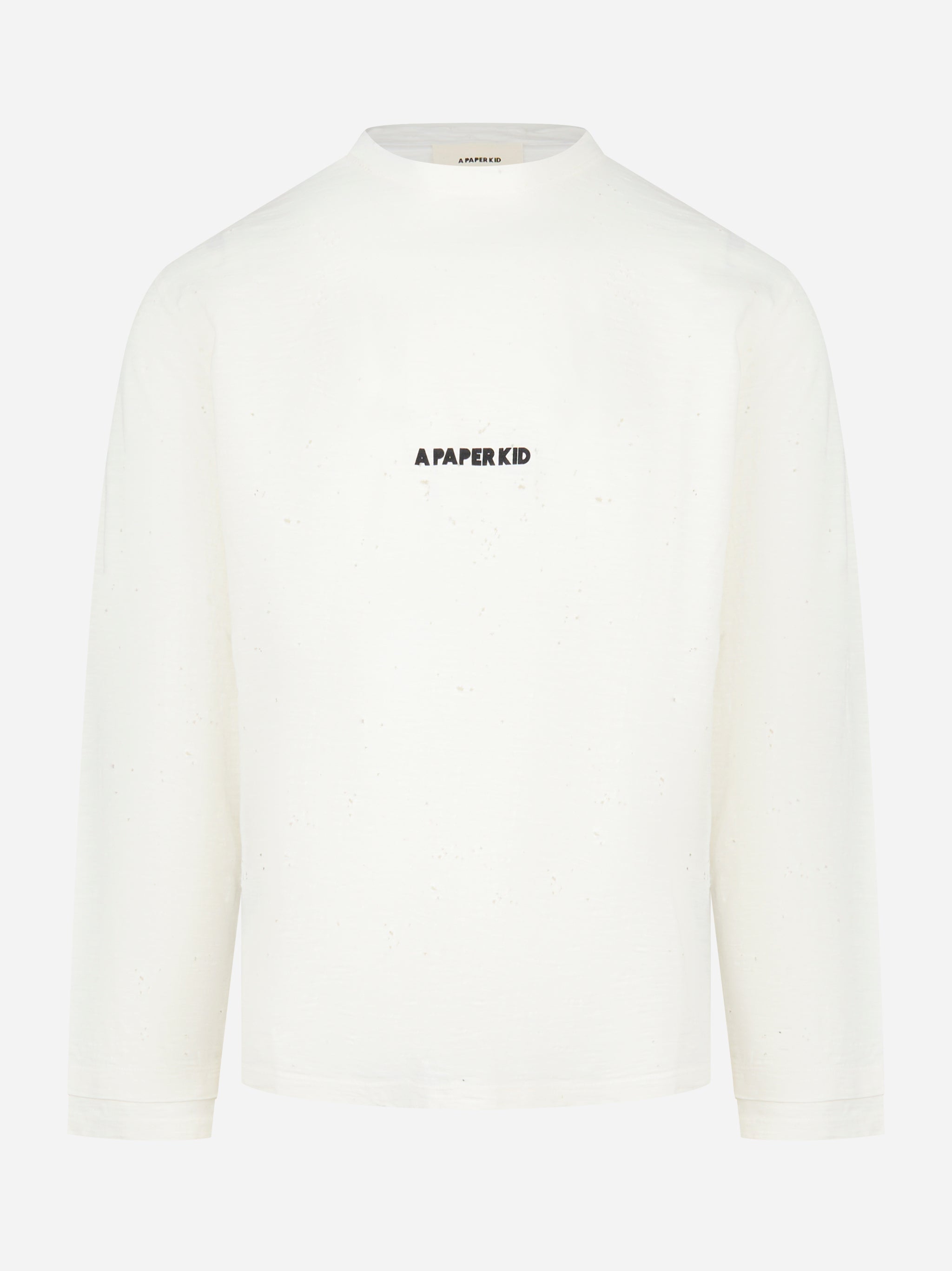 T-shirt manica lunga con logo Bianca