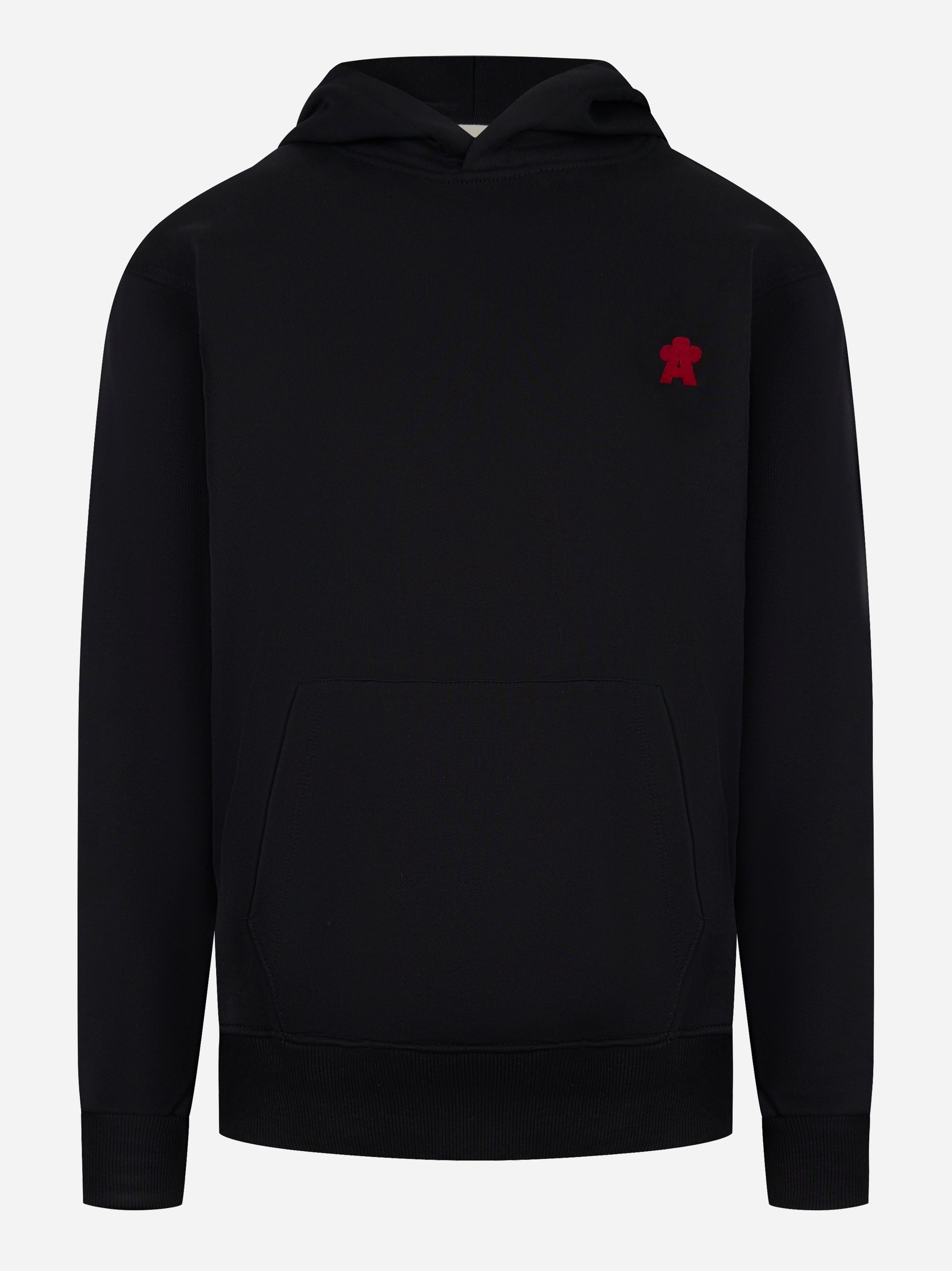 Hoodie con logo applicato Nero