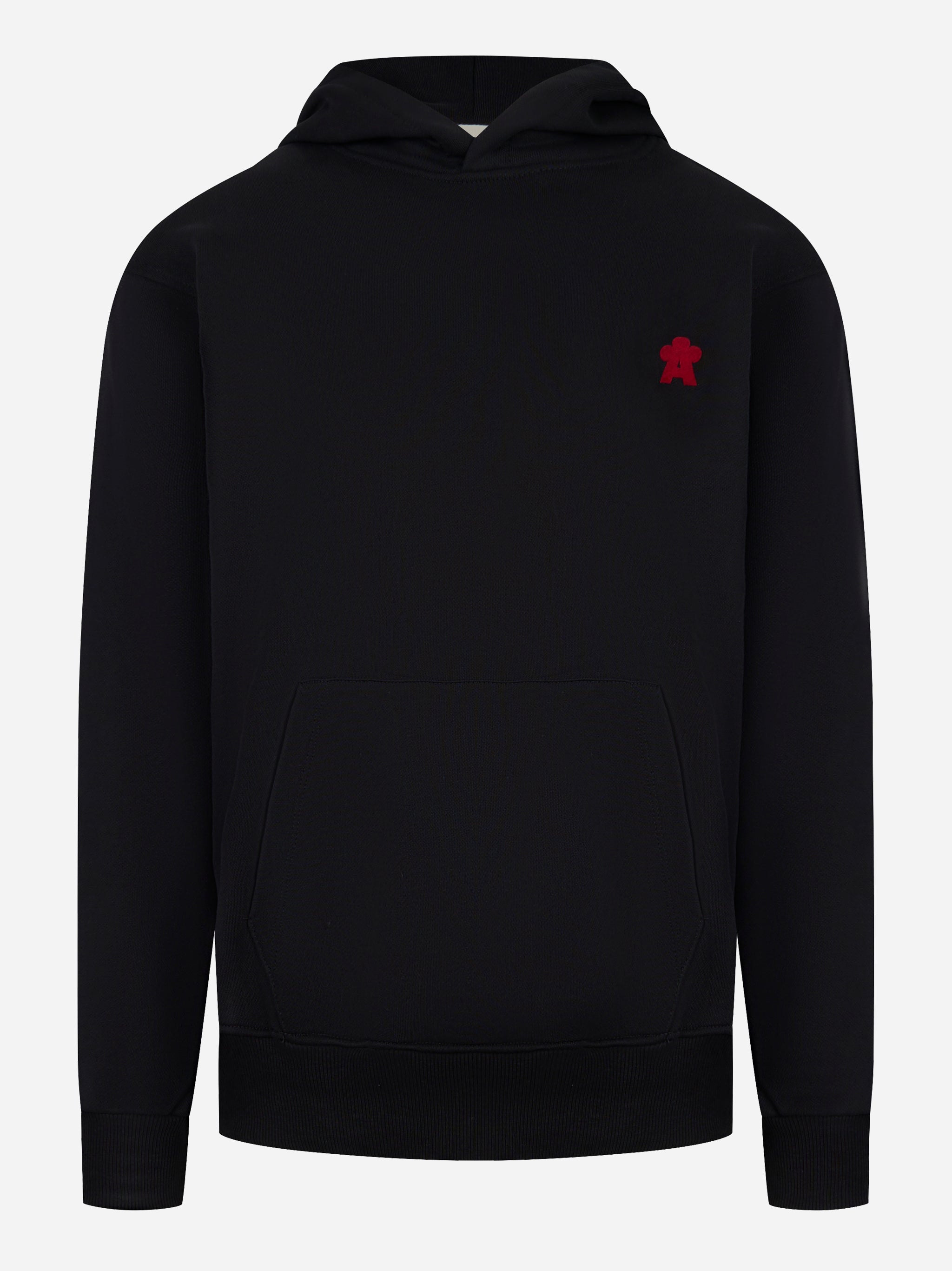 Hoodie con logo applicato Nero