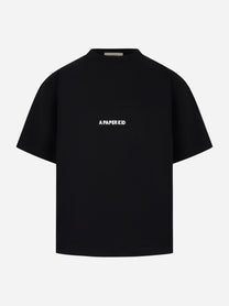 T-shirt oversize con stampa logo Nera