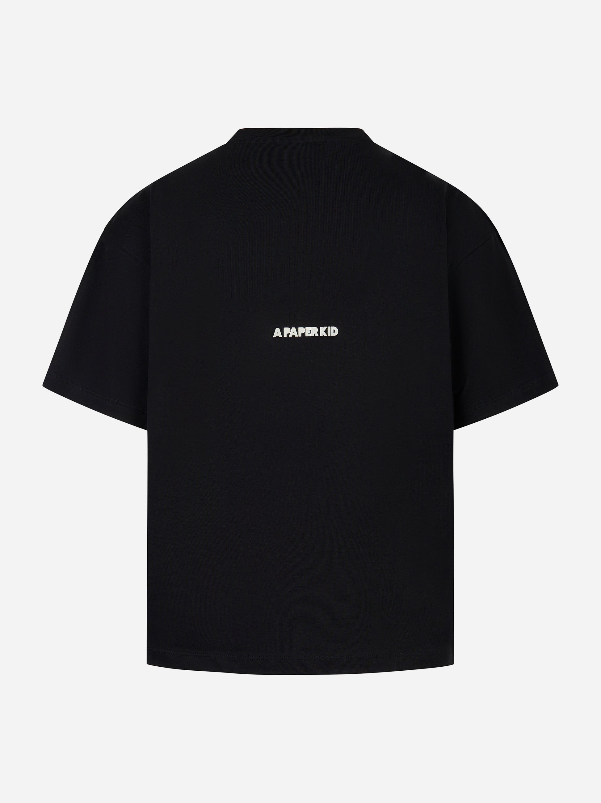 T-shirt oversize con stampa logo Nera