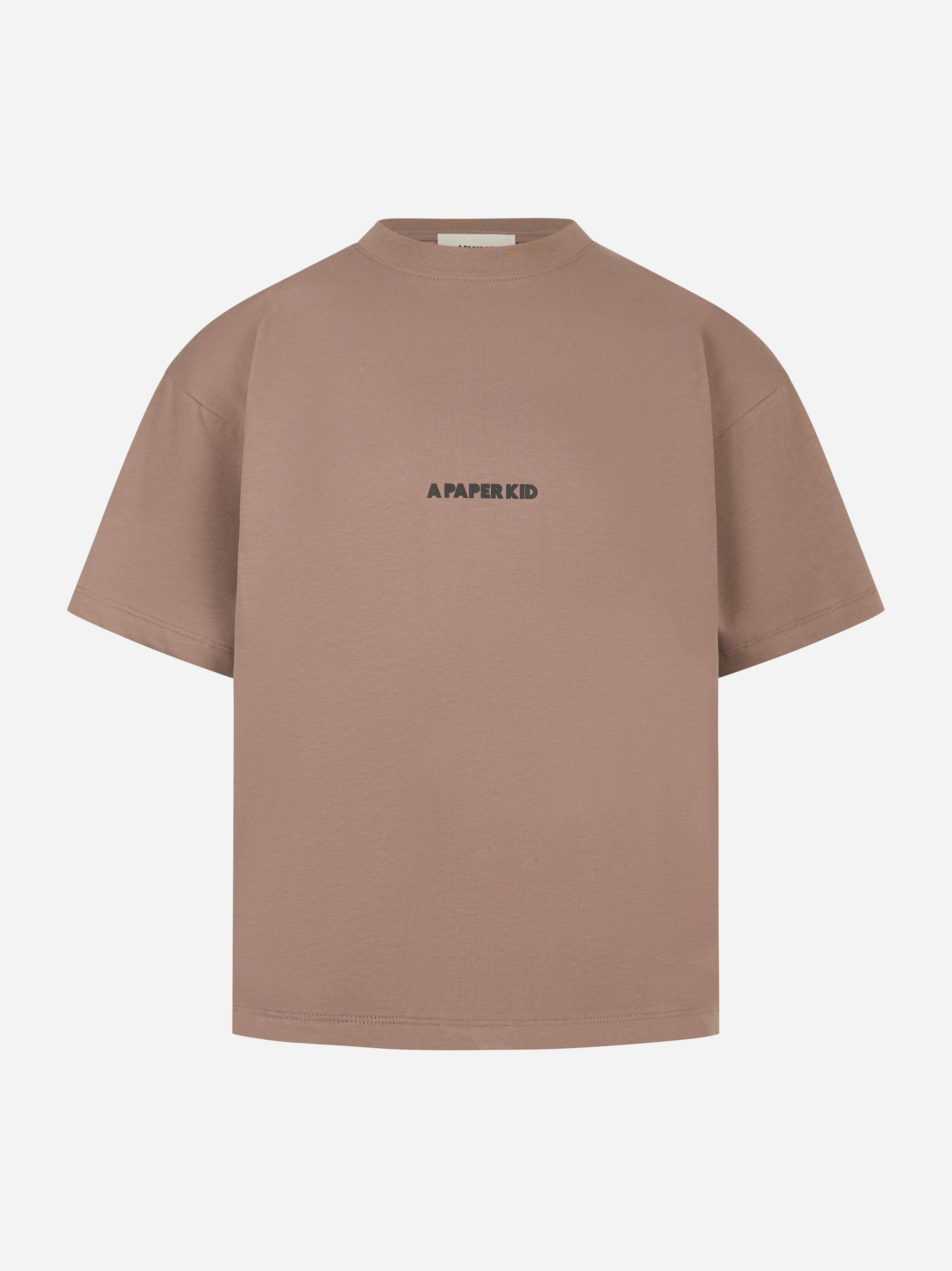 T-shirt oversize con stampa logo Beige