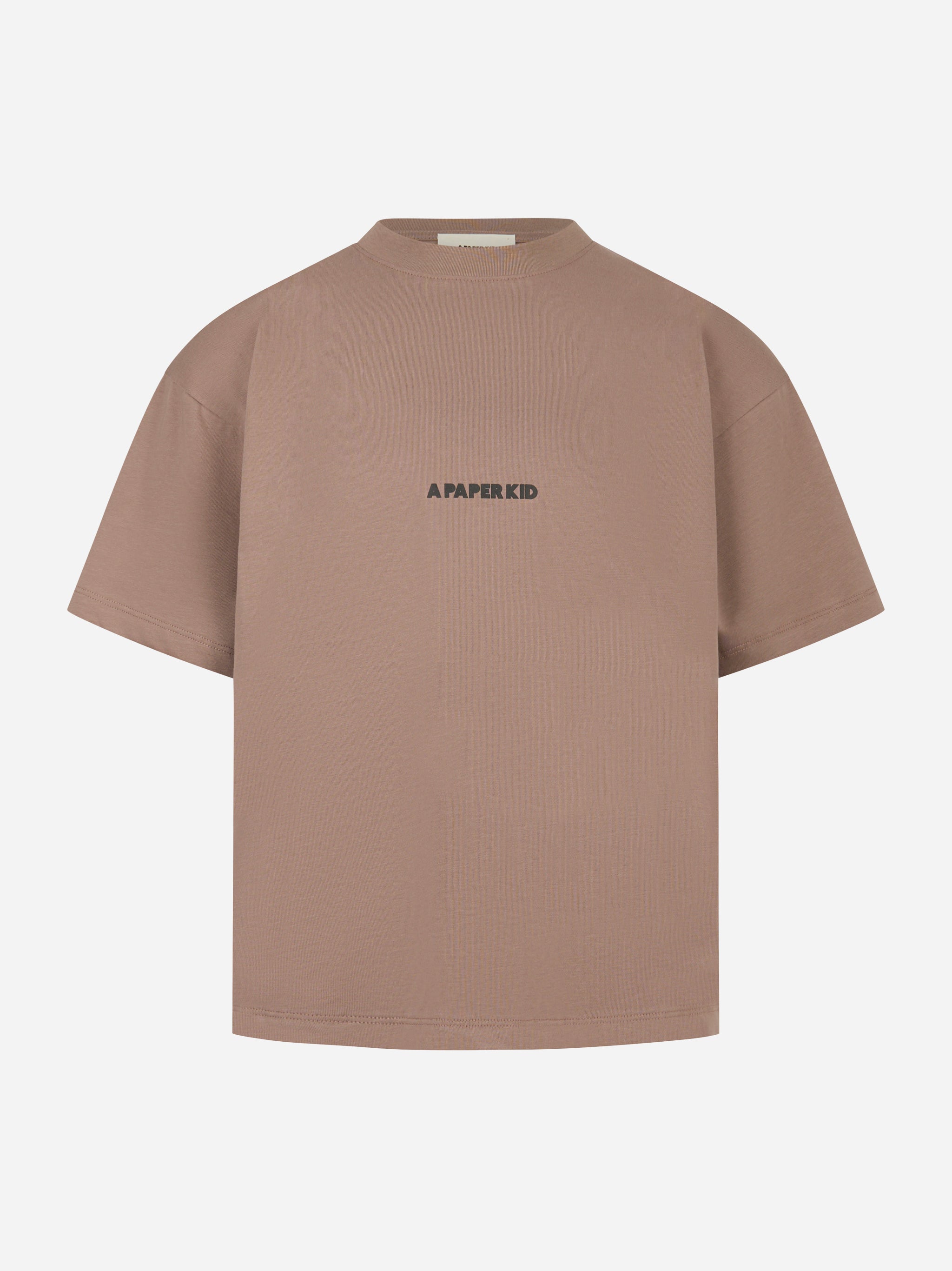 T-shirt oversize con stampa logo Beige