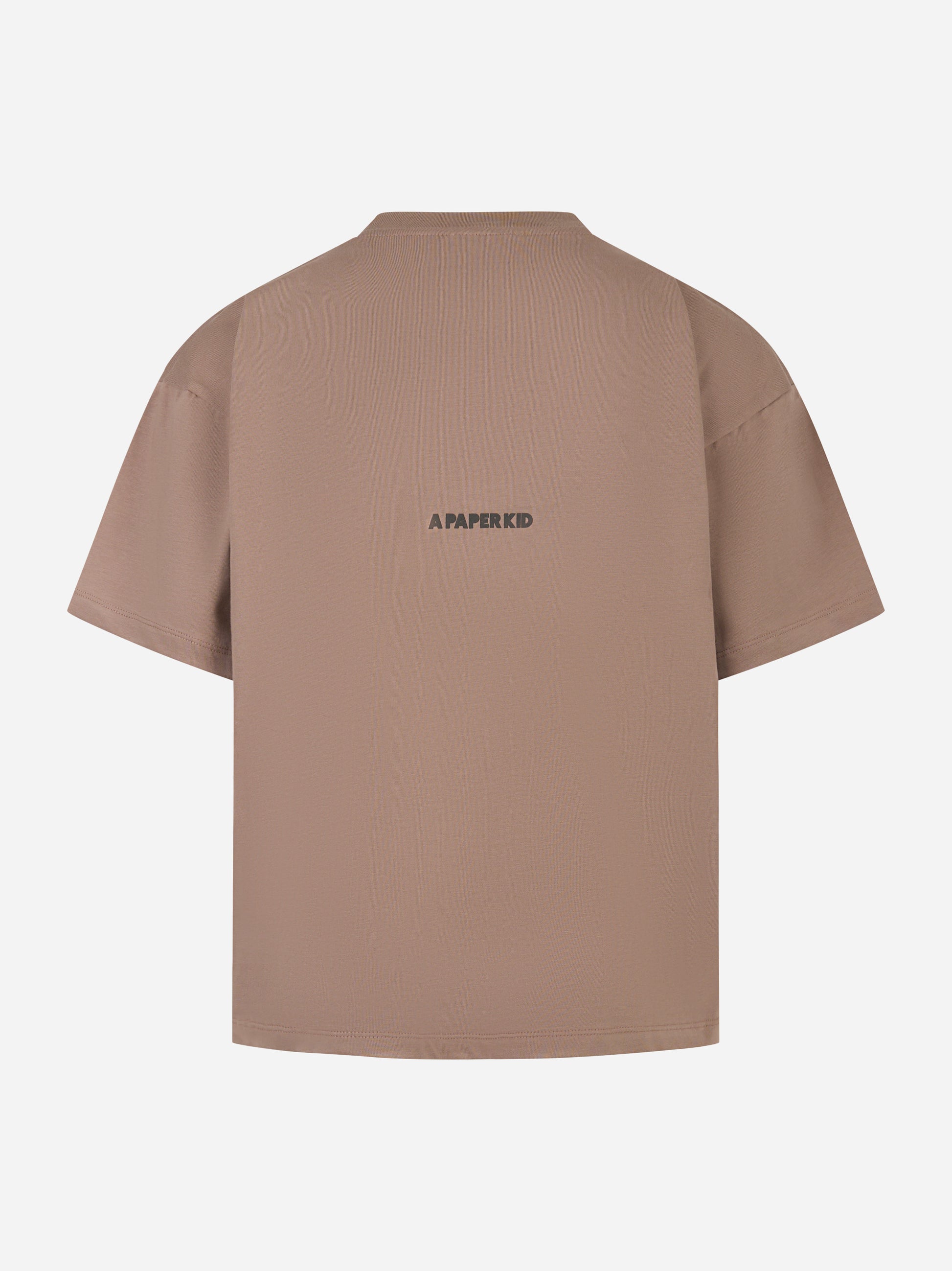T-shirt oversize con stampa logo Beige