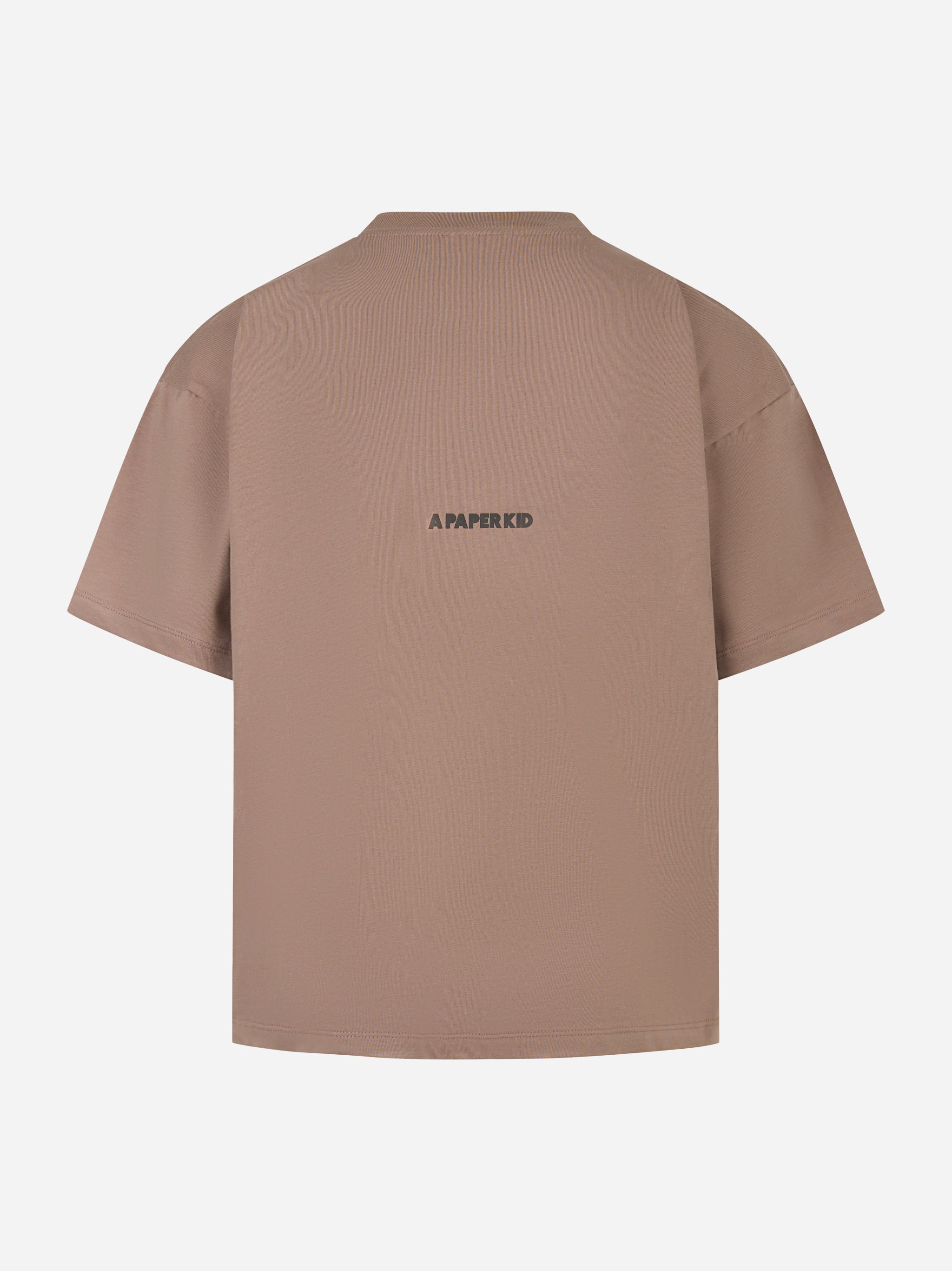 T-shirt oversize con stampa logo Beige