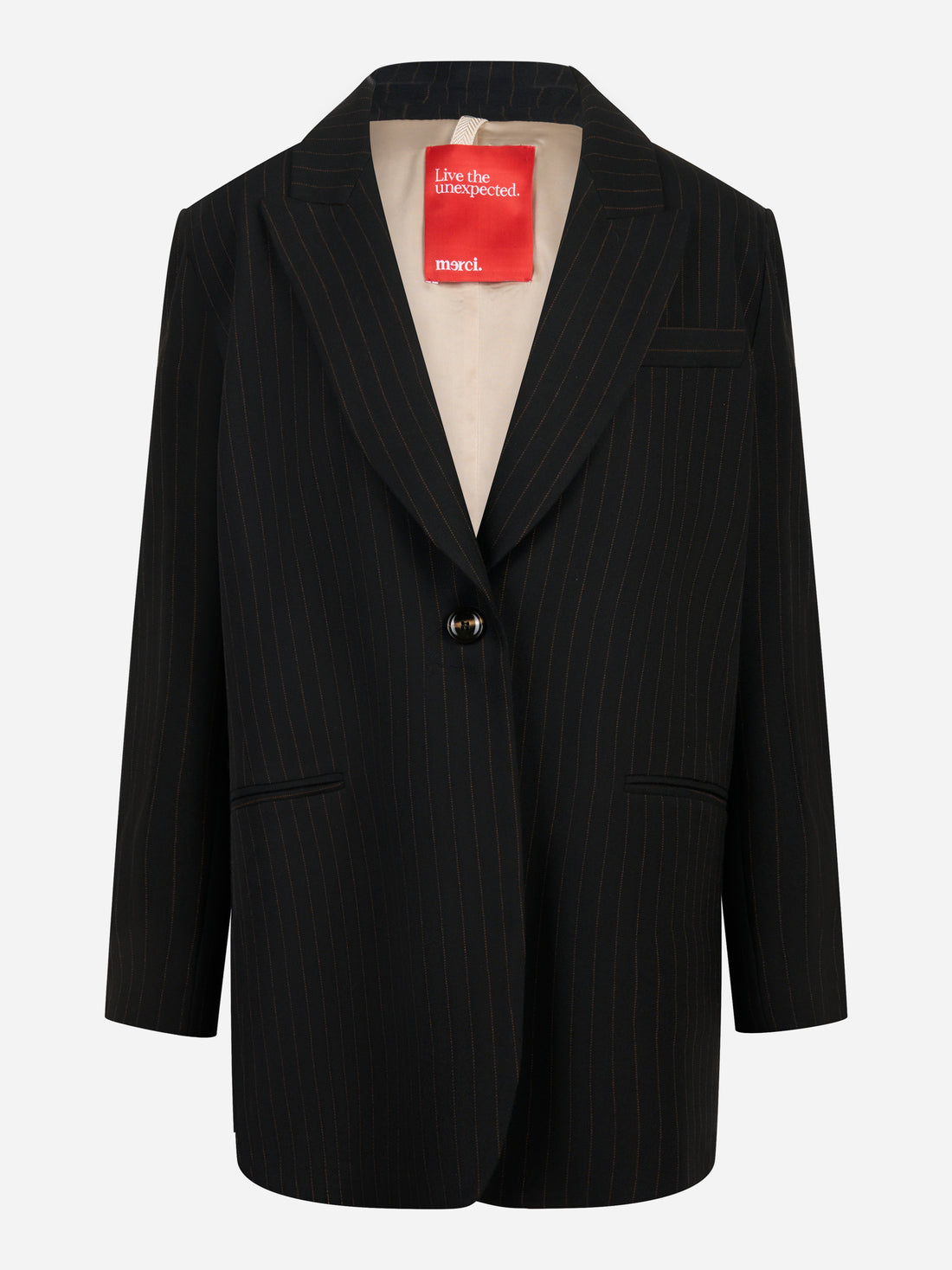 Blazer over nero con motivo gessato