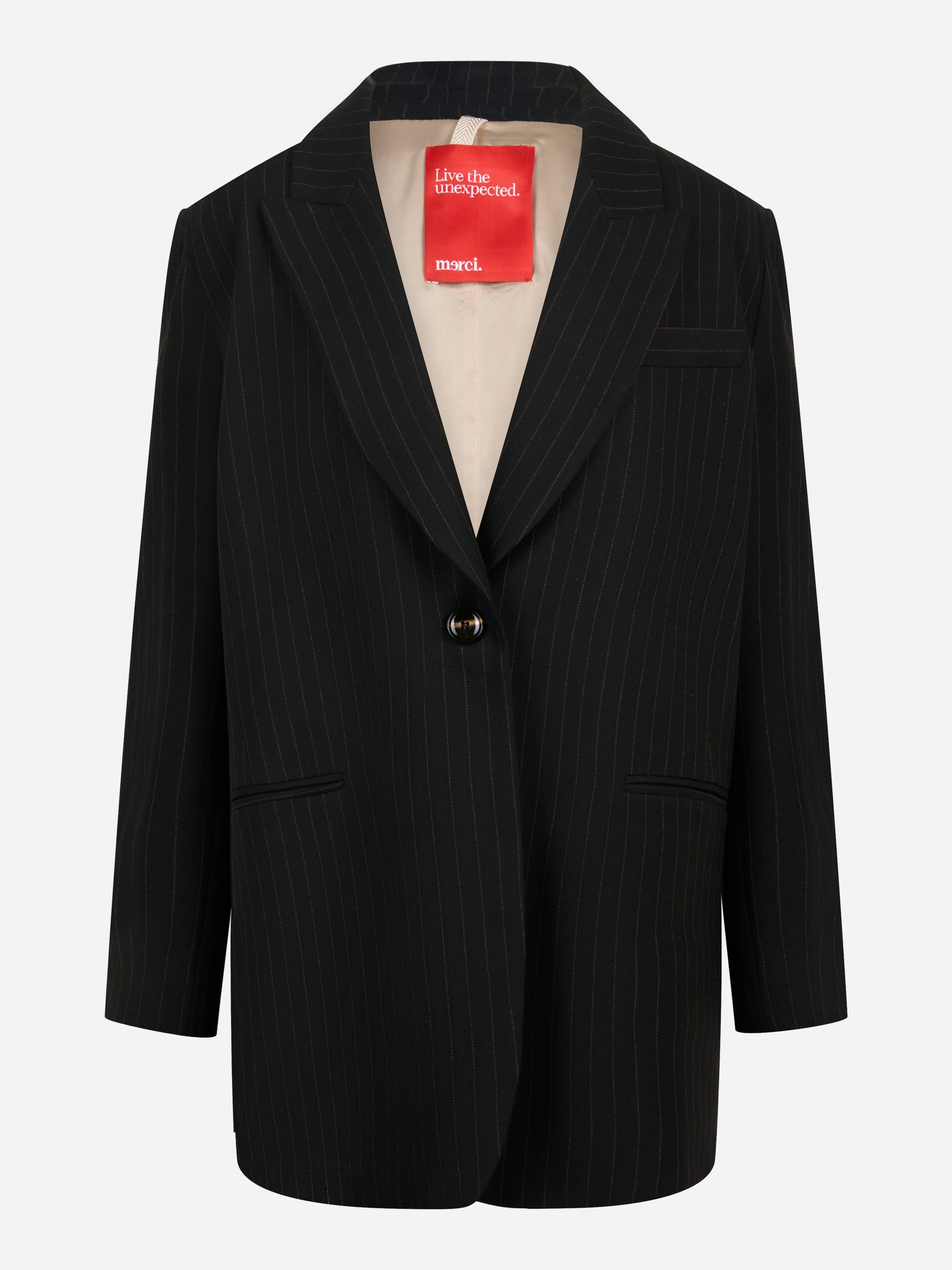 Blazer over nero con motivo gessato
