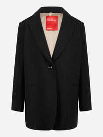 Blazer over nero con motivo gessato