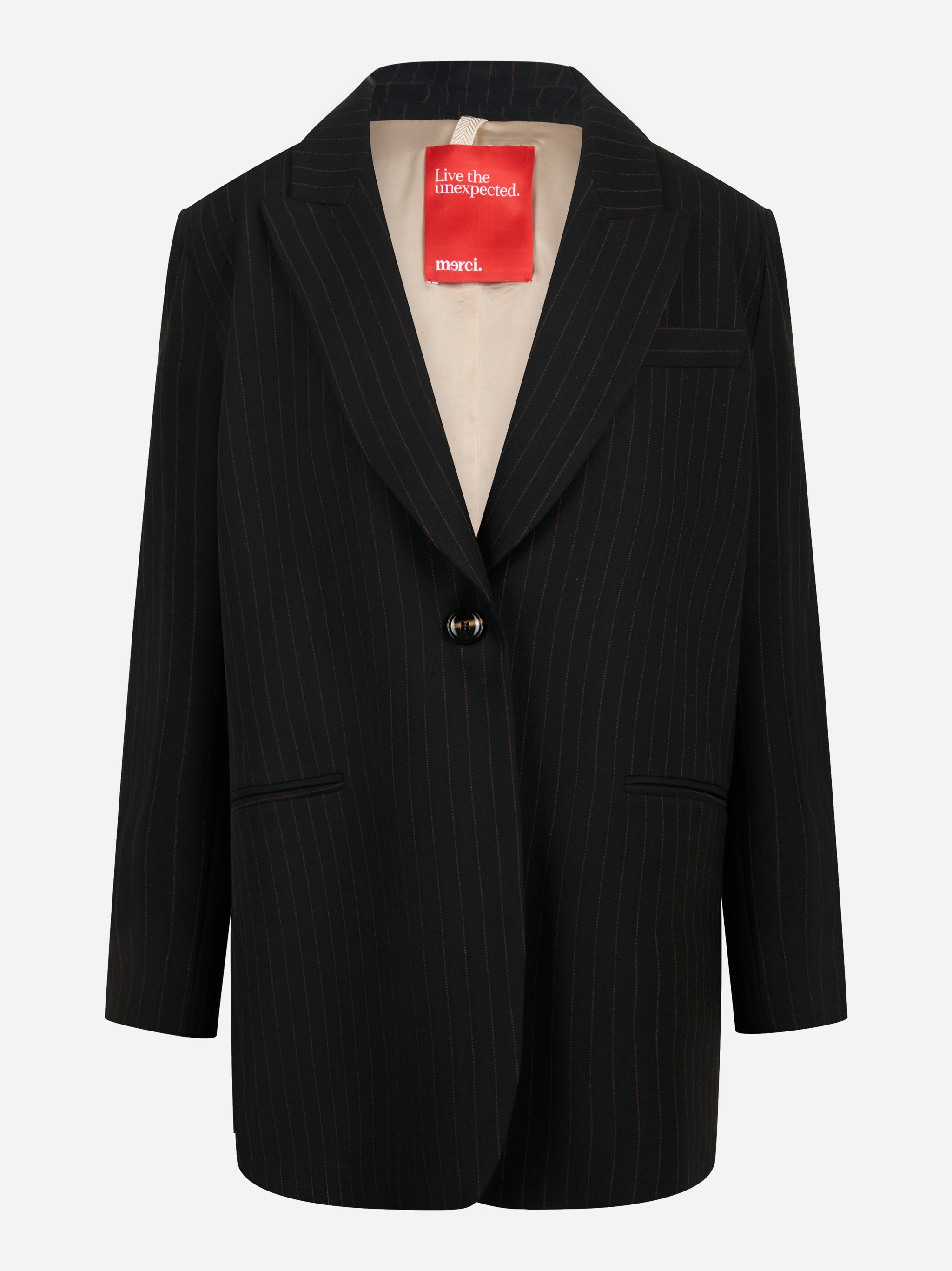 Blazer over nero con motivo gessato