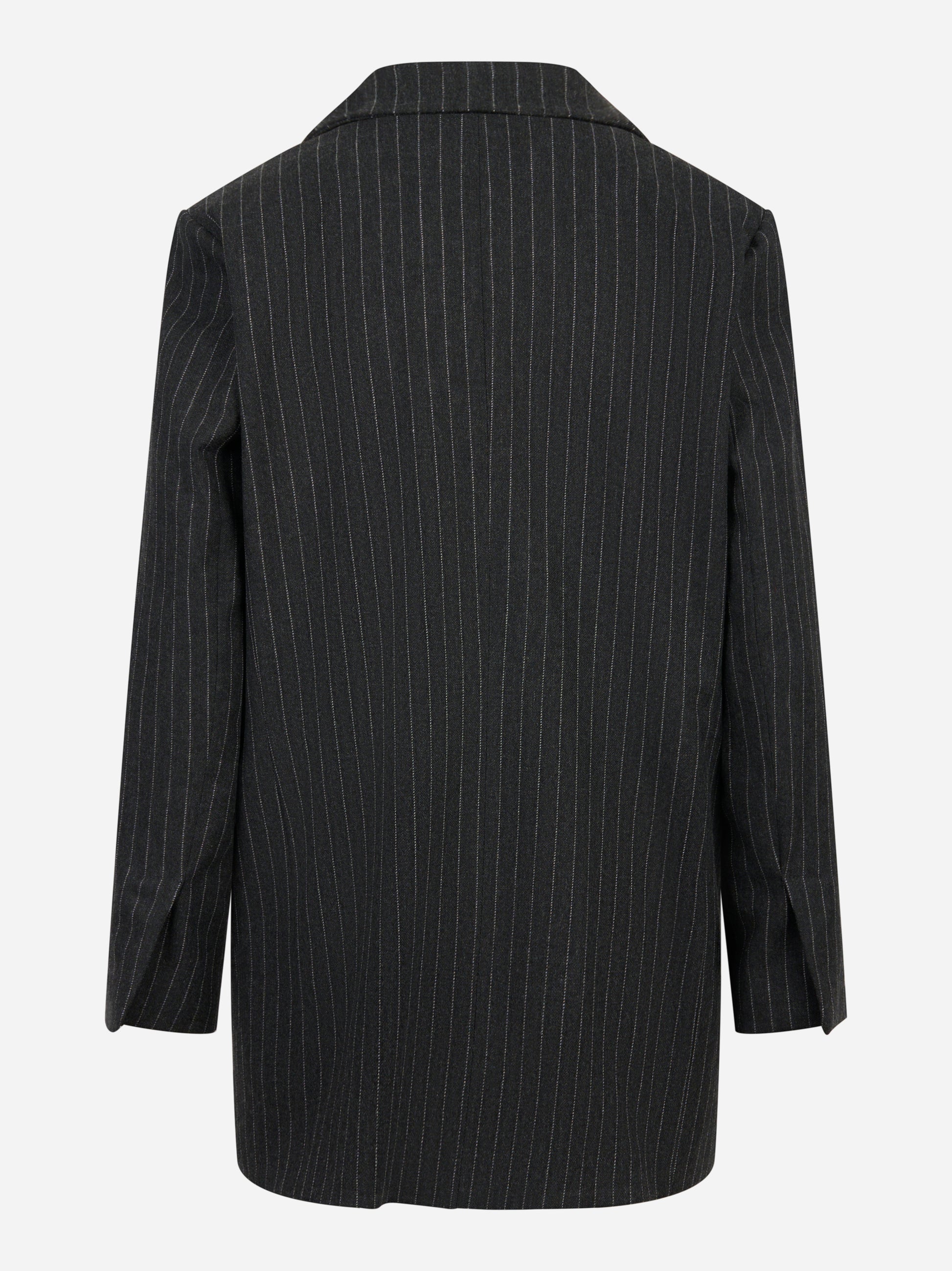 Blazer over grigio con motivo gessato