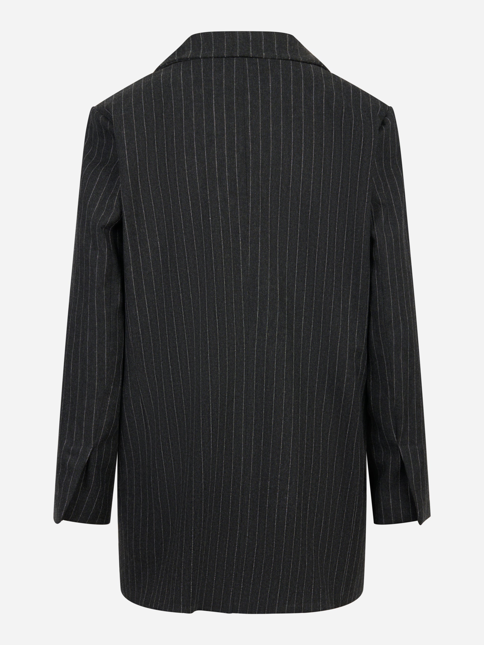 Blazer over grigio con motivo gessato