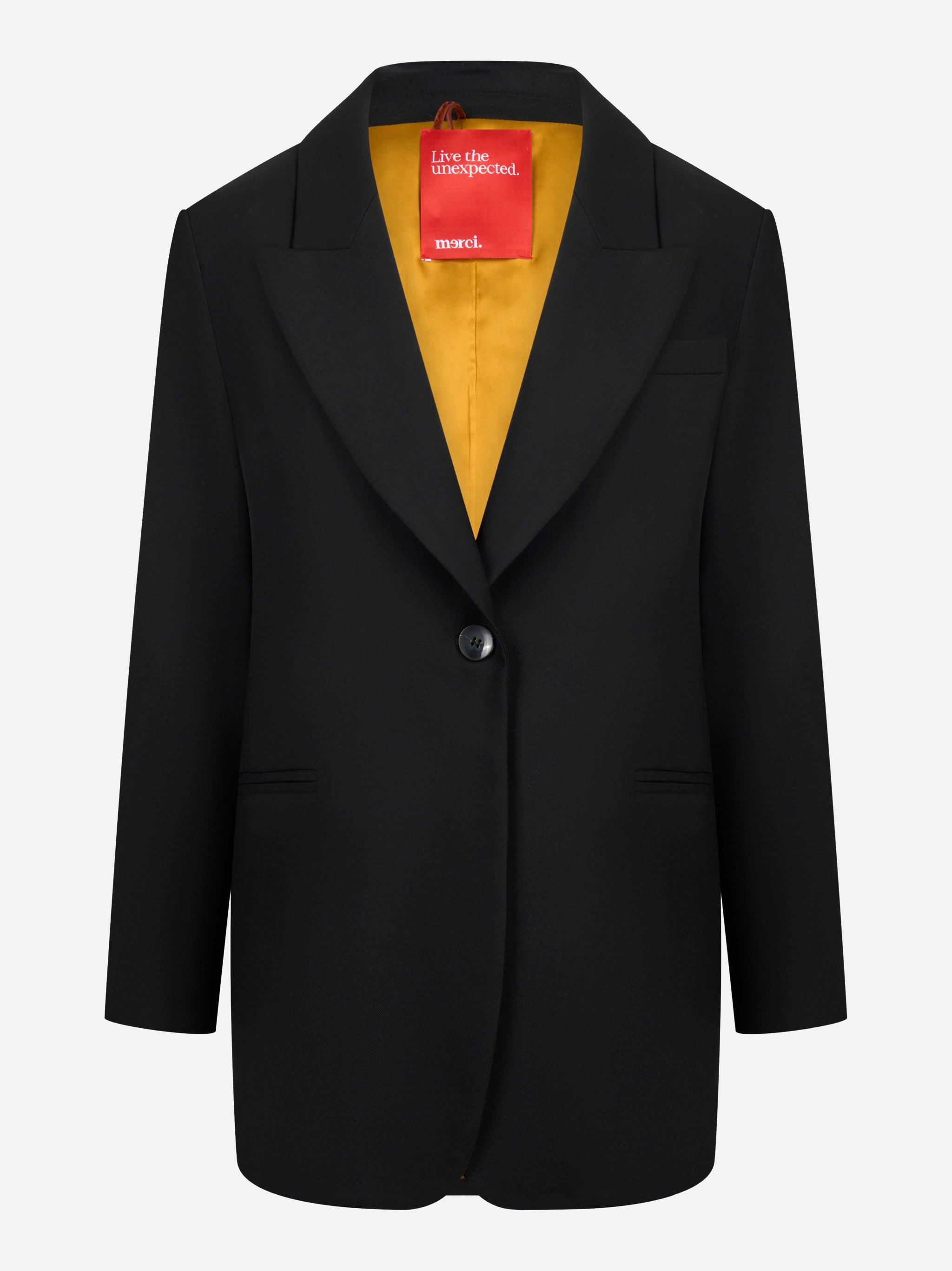 Blazer over in fresco lana stretch nero