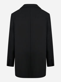 Blazer over in fresco lana stretch nero