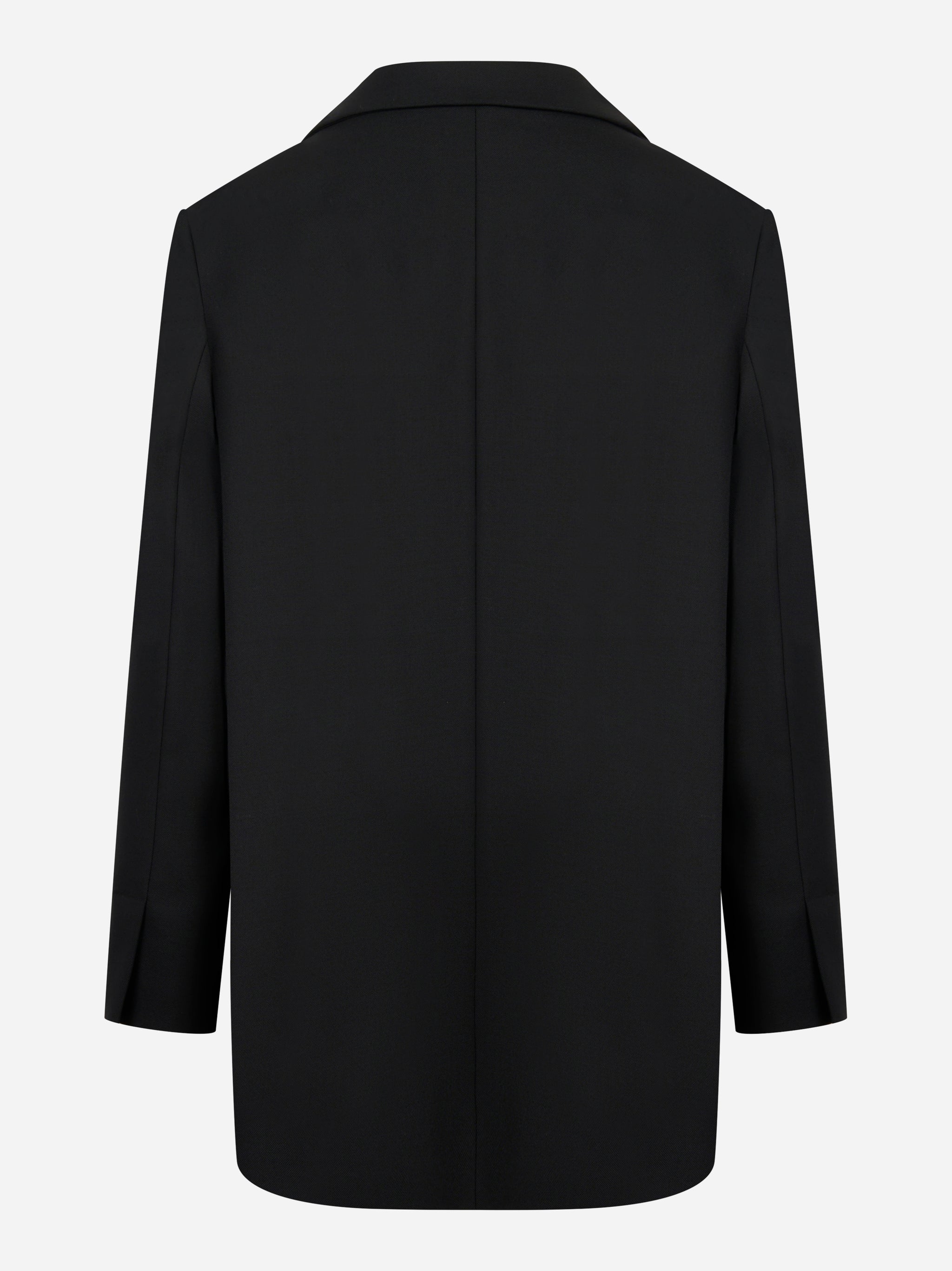 Blazer over in fresco lana stretch nero