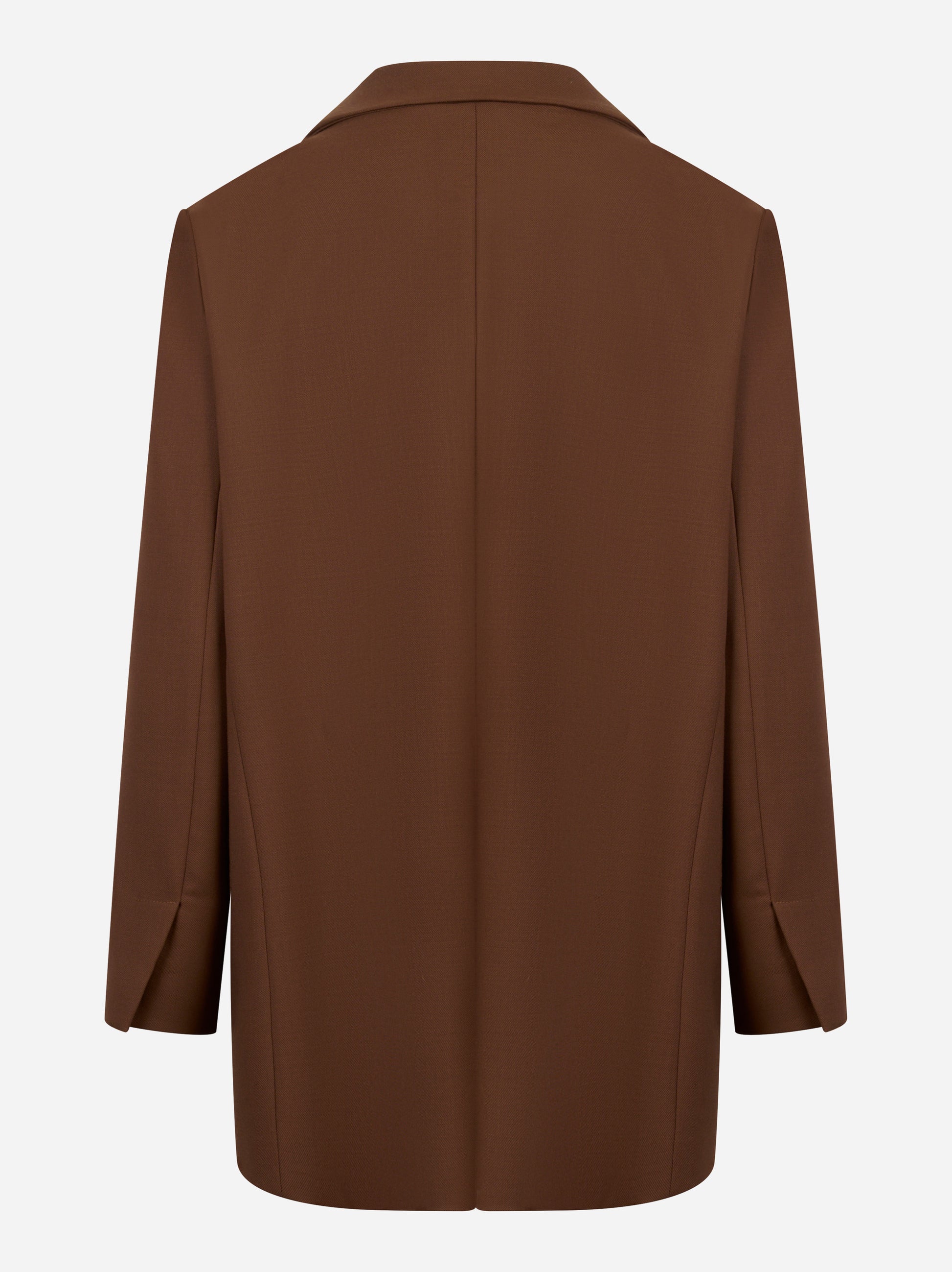 Blazer over in fresco lana stretch marrone