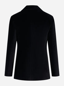 Blazer in velluto liscio nero
