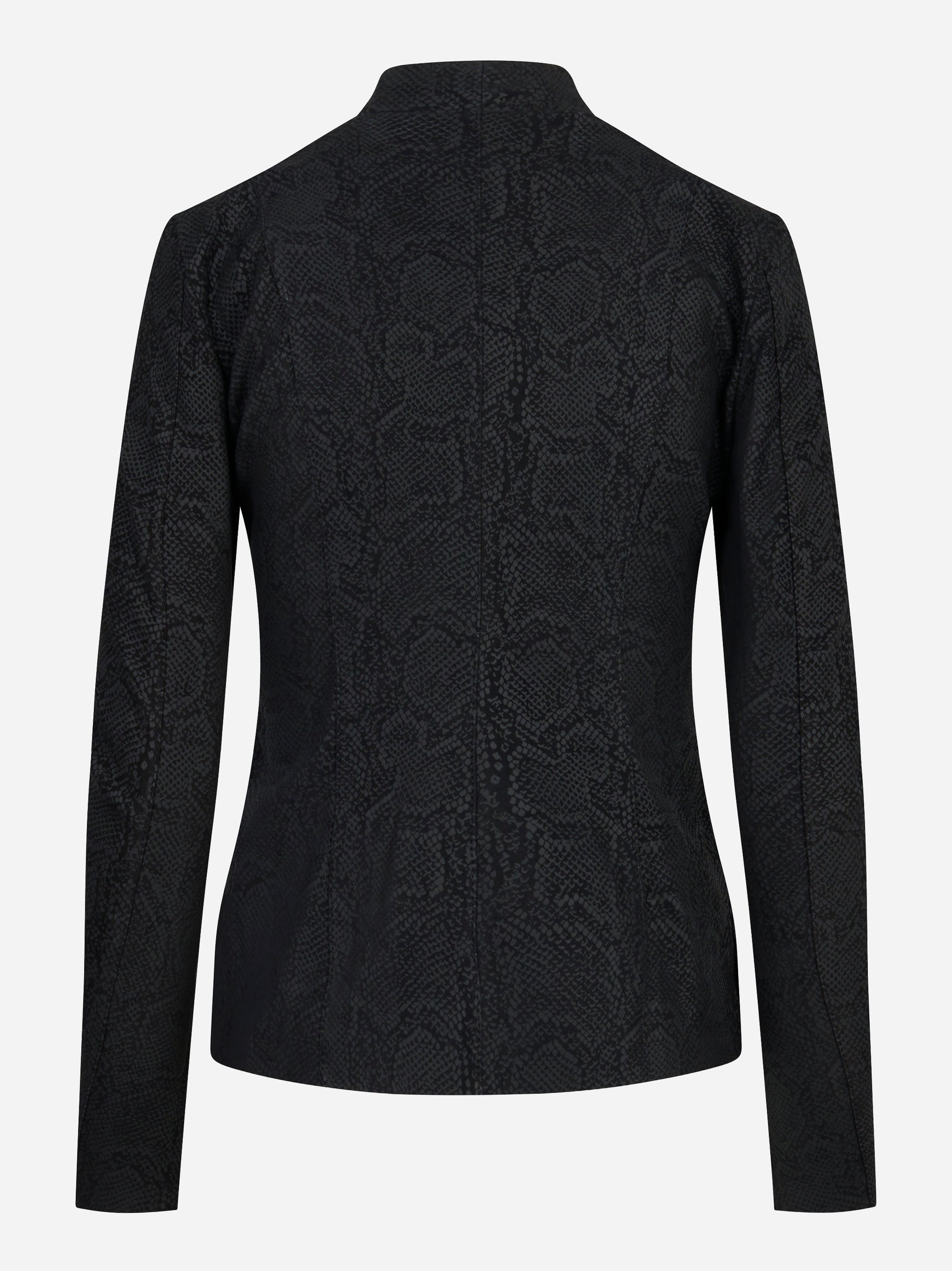 Giacca in pelle stretch con motivo animalier