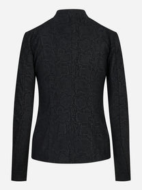 Giacca in pelle stretch con motivo animalier