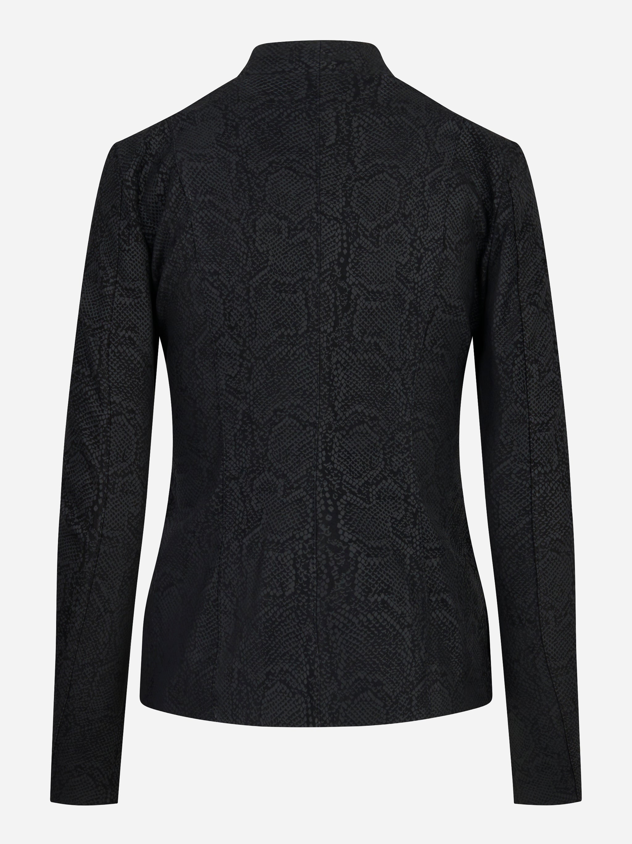 Giacca in pelle stretch con motivo animalier