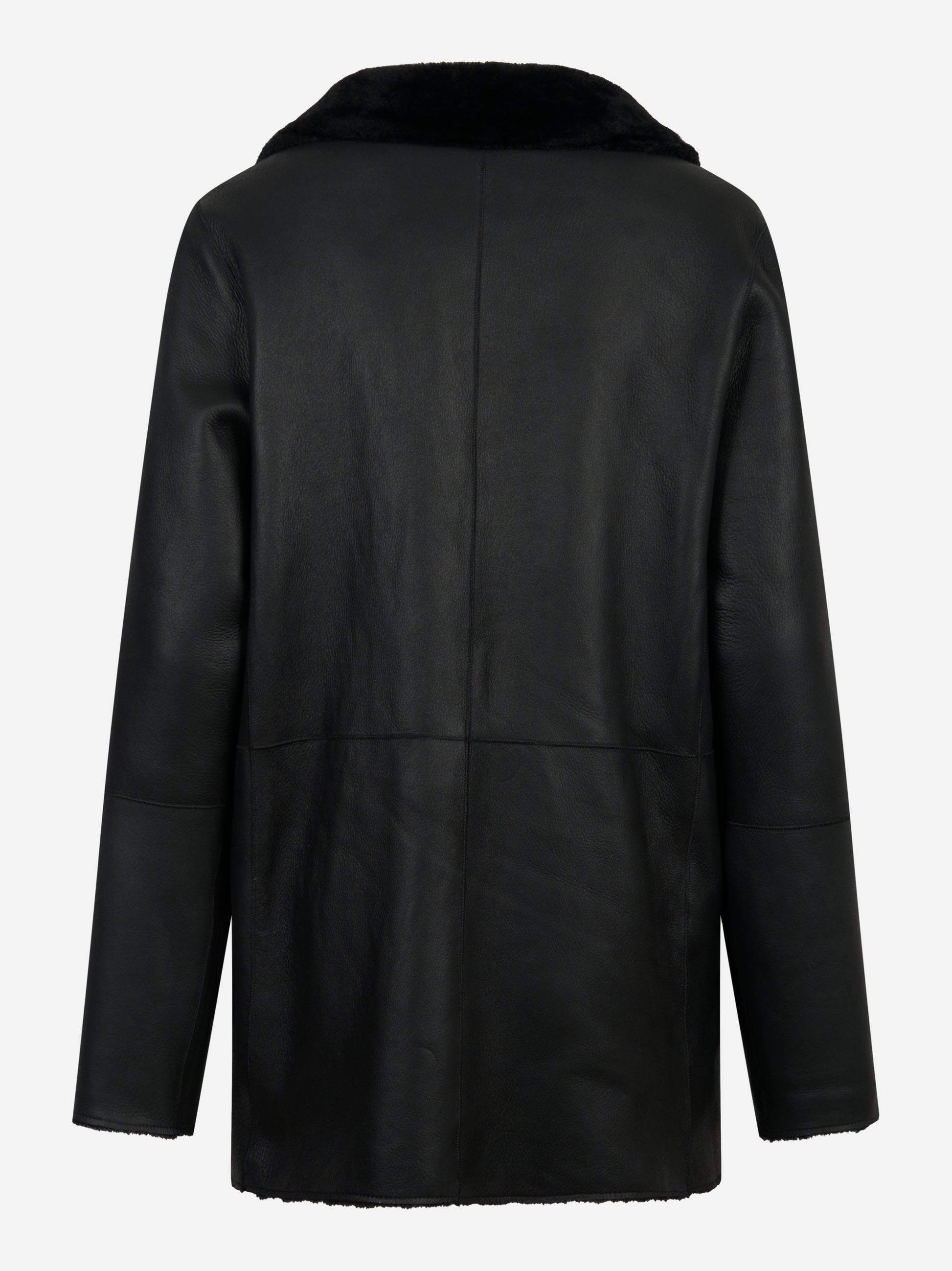 Shearling double con bottoni nero